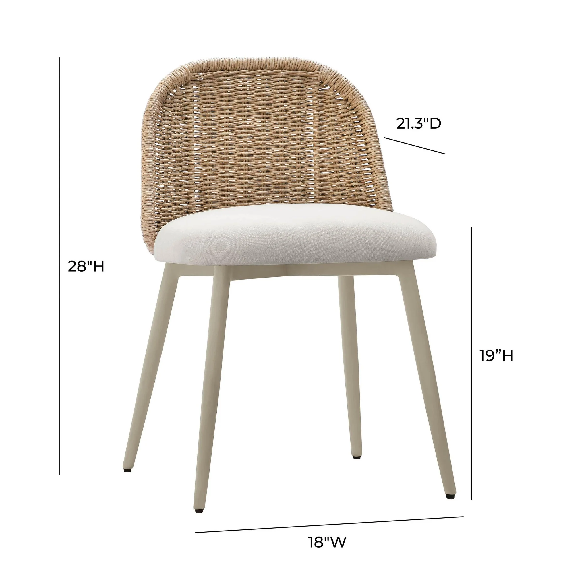 Alexa Cream Performance Fabric Outdoor Dining Chair - Image 6