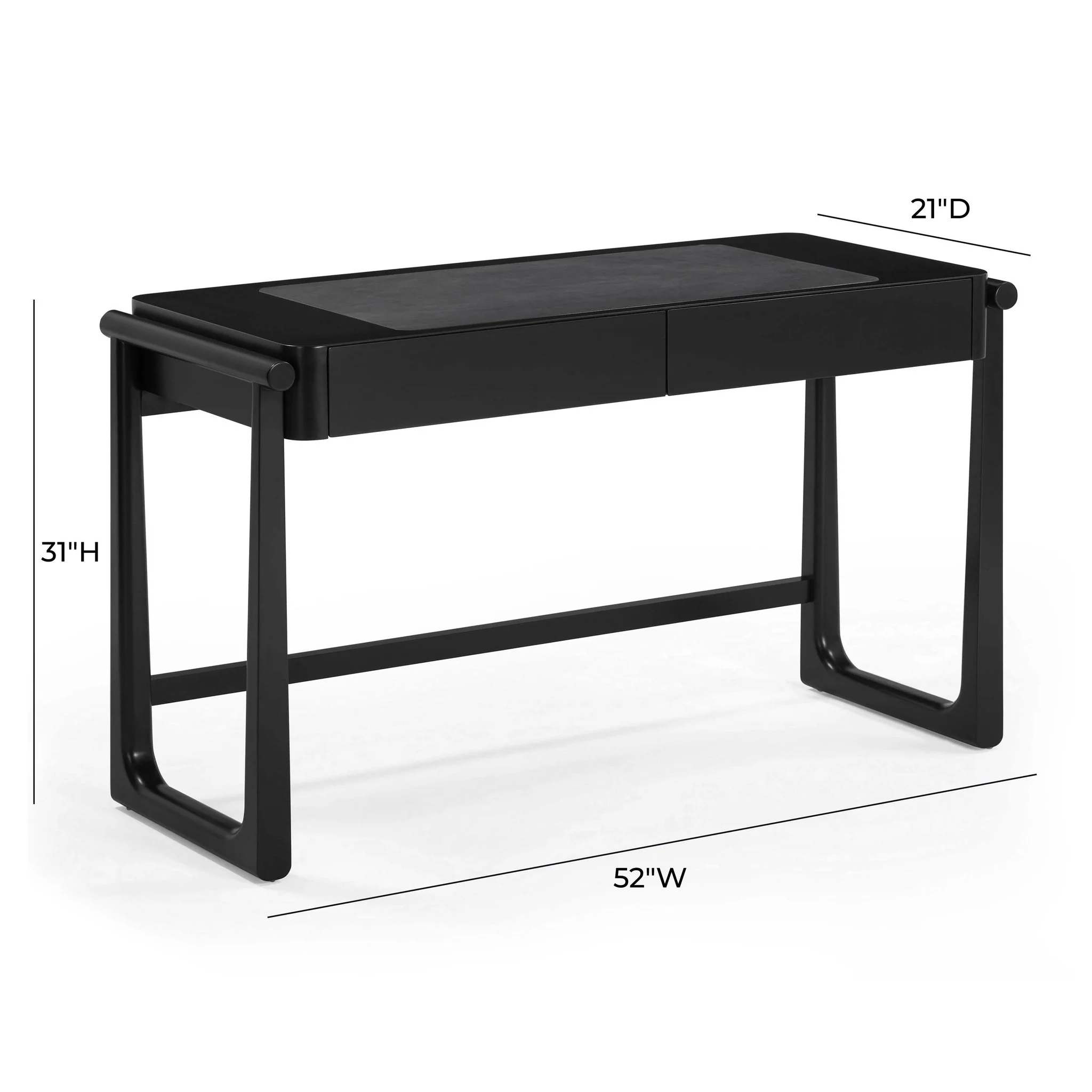 Alfalfa Black 2 Drawer Desk - Image 10