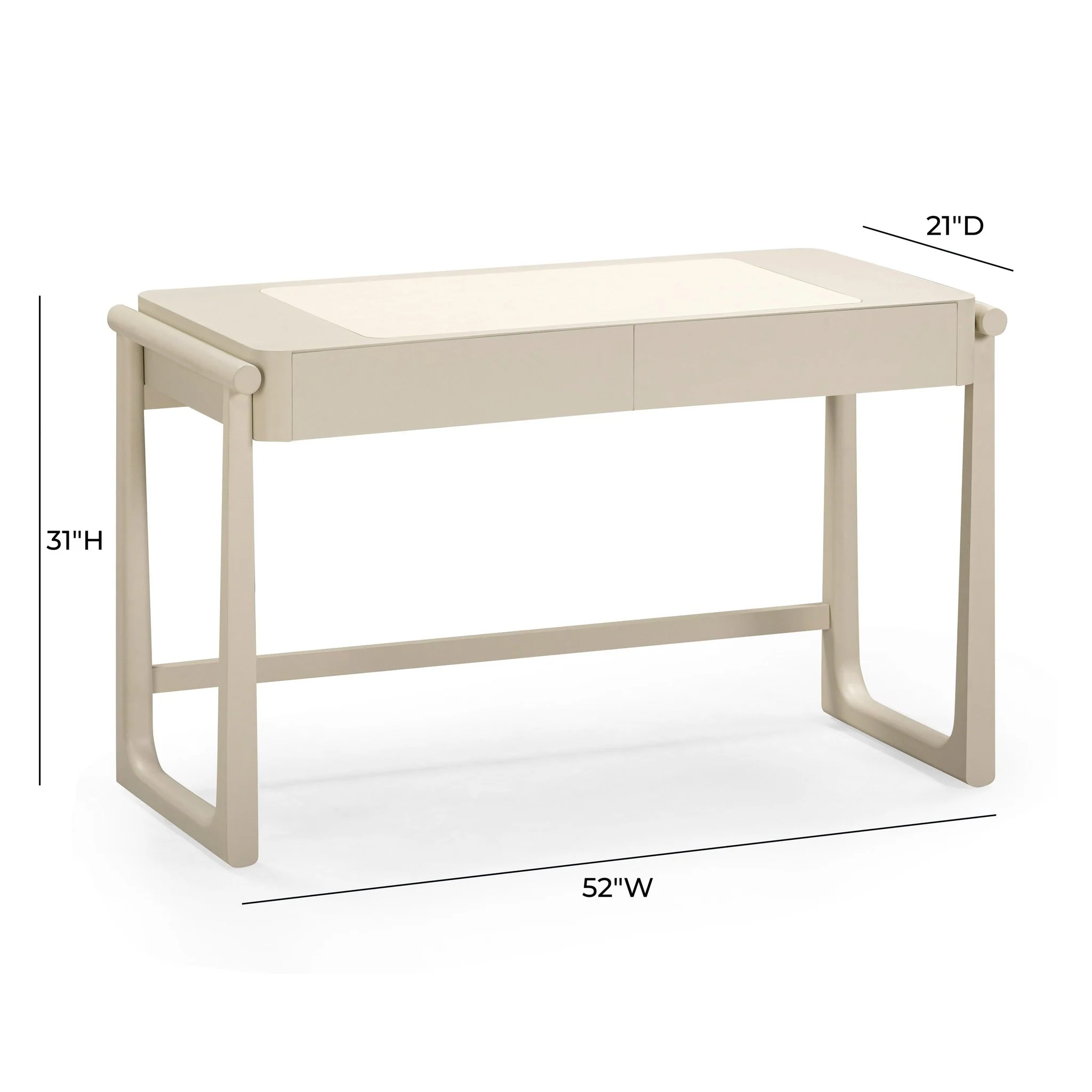 Alfalfa Taupe 2 Drawer Desk - Image 9