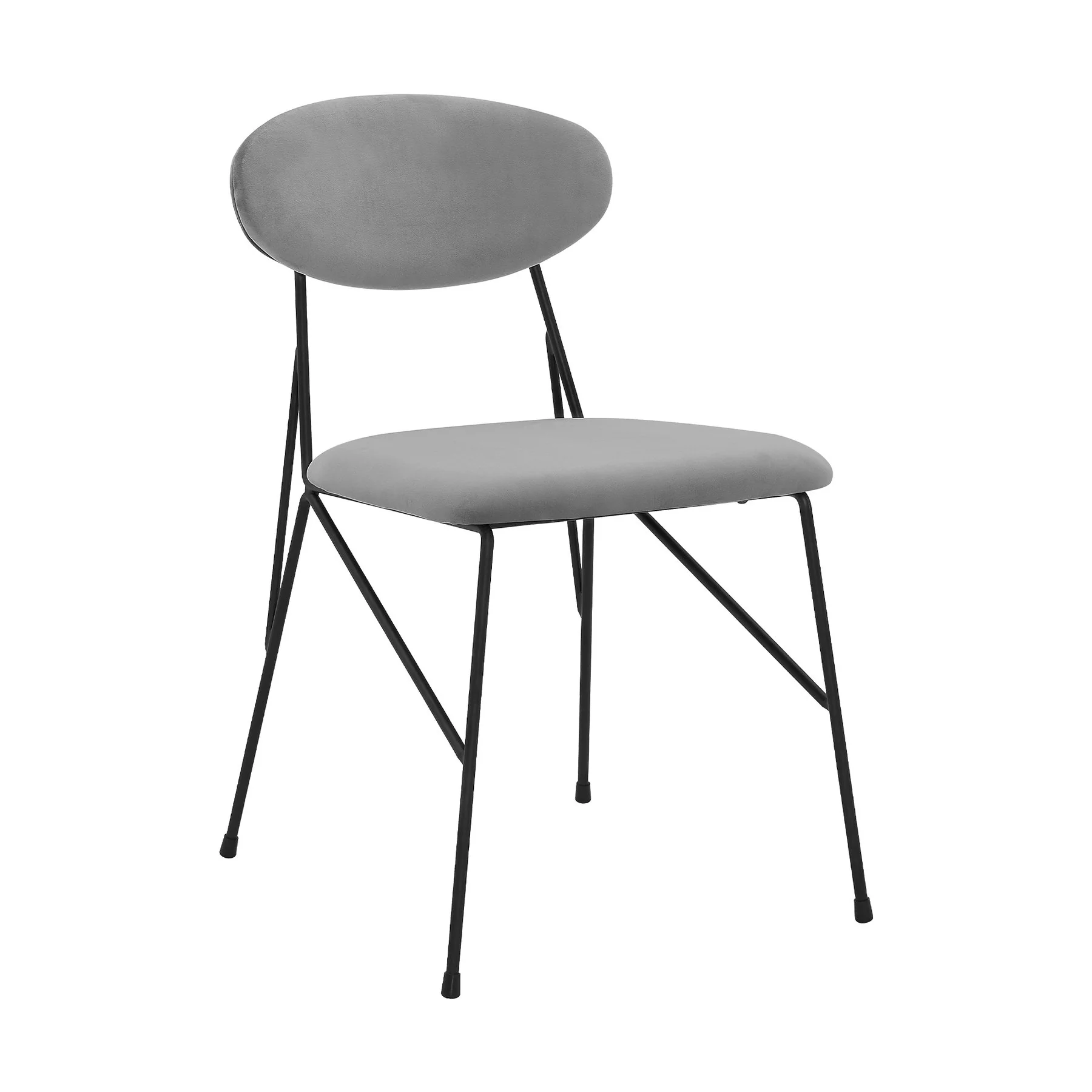 Alice Gray Velvet and Metal Dining Room Chairs - Set of 2 - Image 2