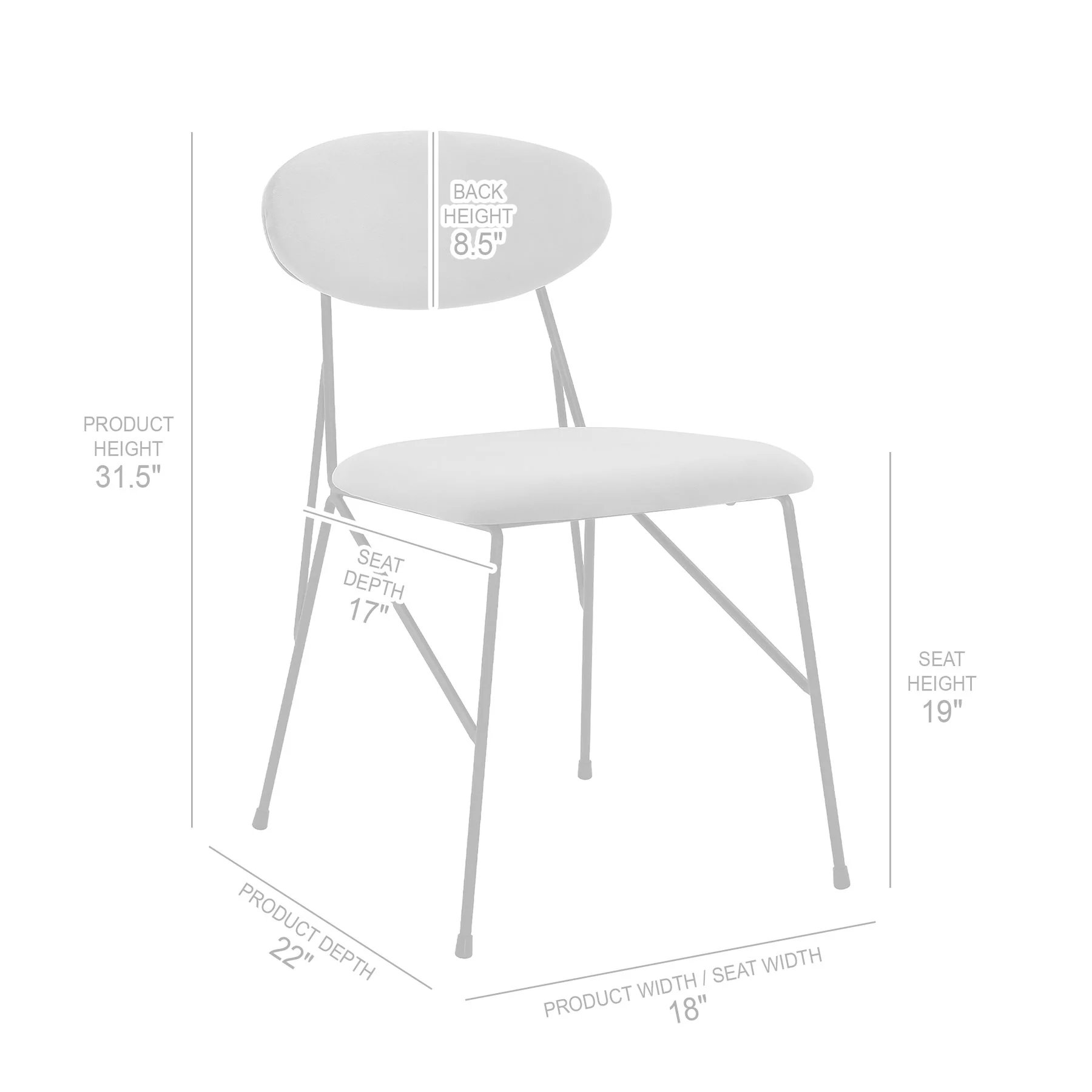 Alice Gray Velvet and Metal Dining Room Chairs - Set of 2 - Image 8