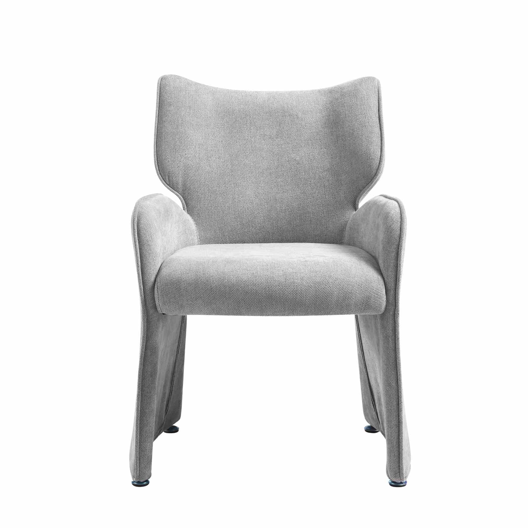 Alicia Modern Curved Back Gray Upholstered Dining Chair - Image 2