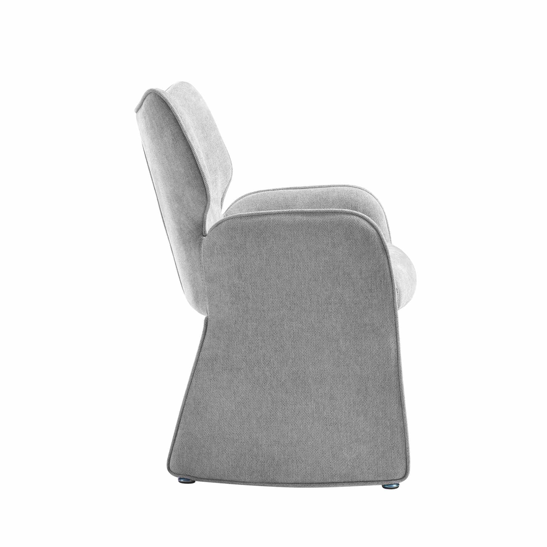 Alicia Modern Curved Back Gray Upholstered Dining Chair - Image 3