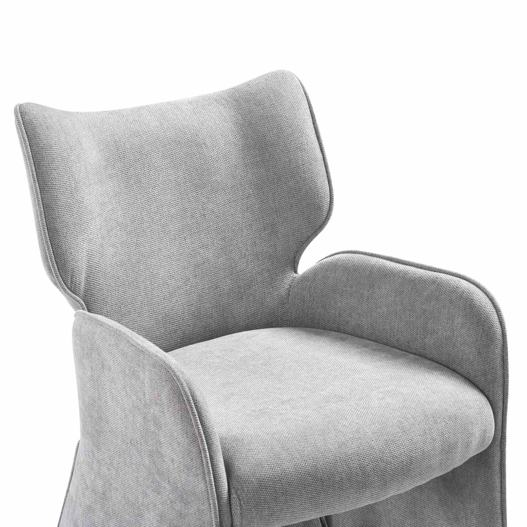 Alicia Modern Curved Back Gray Upholstered Dining Chair - Image 5