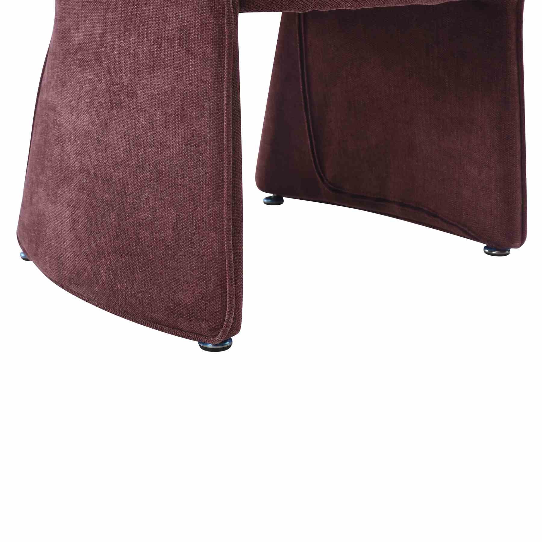 Alicia Modern Curved Back Plum Upholstered Dining Chair - Image 10