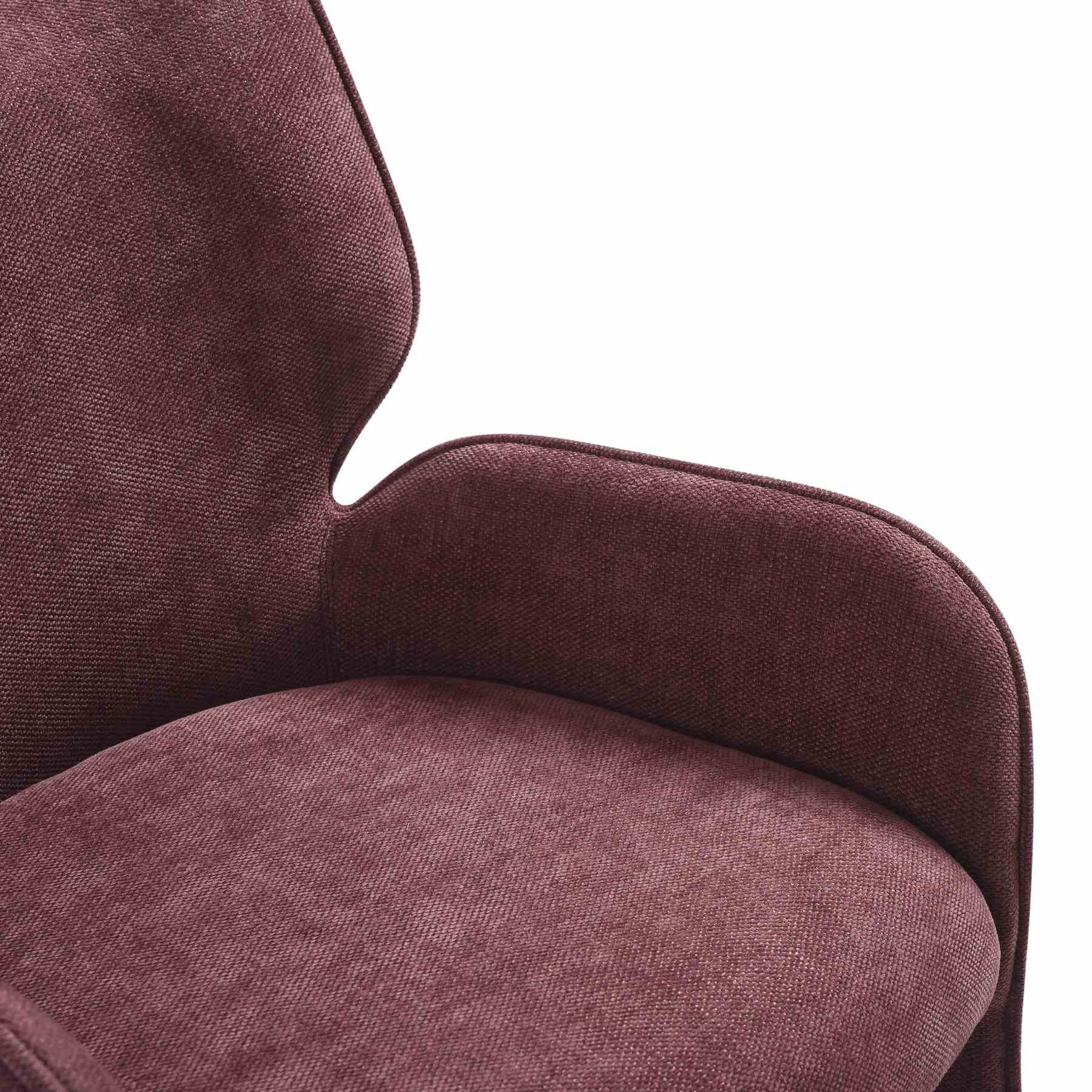 Alicia Modern Curved Back Plum Upholstered Dining Chair - Image 7