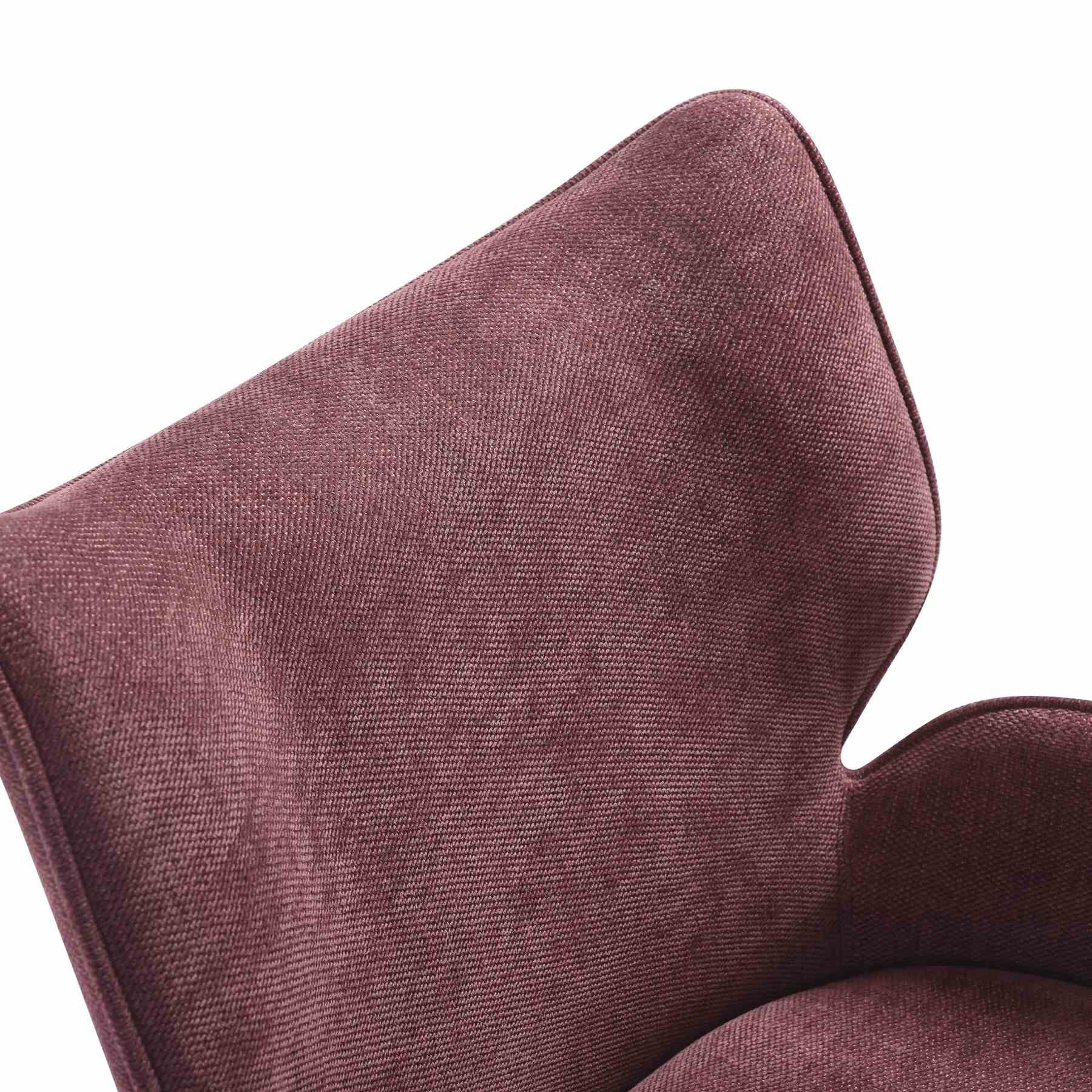 Alicia Modern Curved Back Plum Upholstered Dining Chair - Image 9