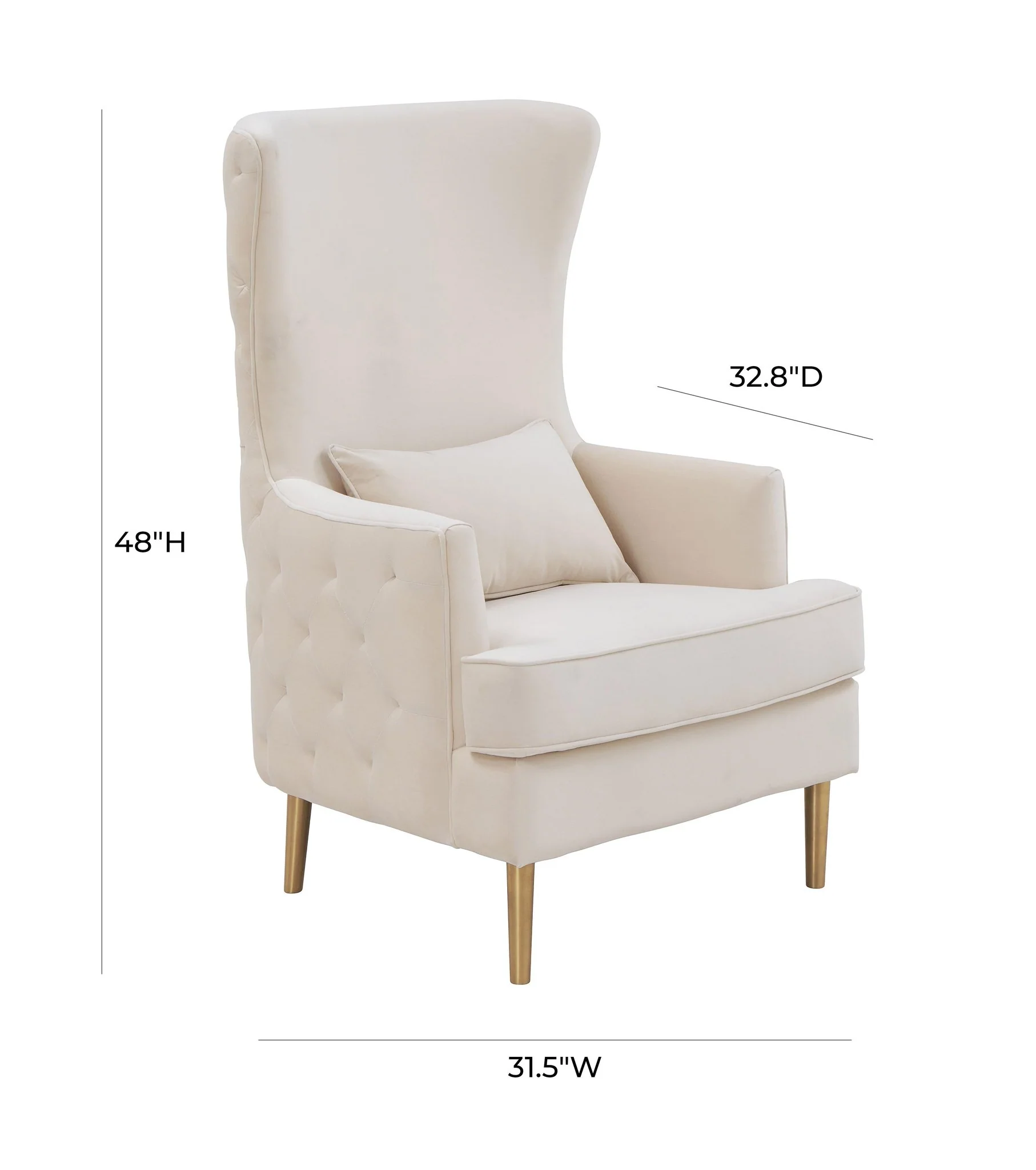 Alina Cream Tall Tufted Back Chair - Image 7