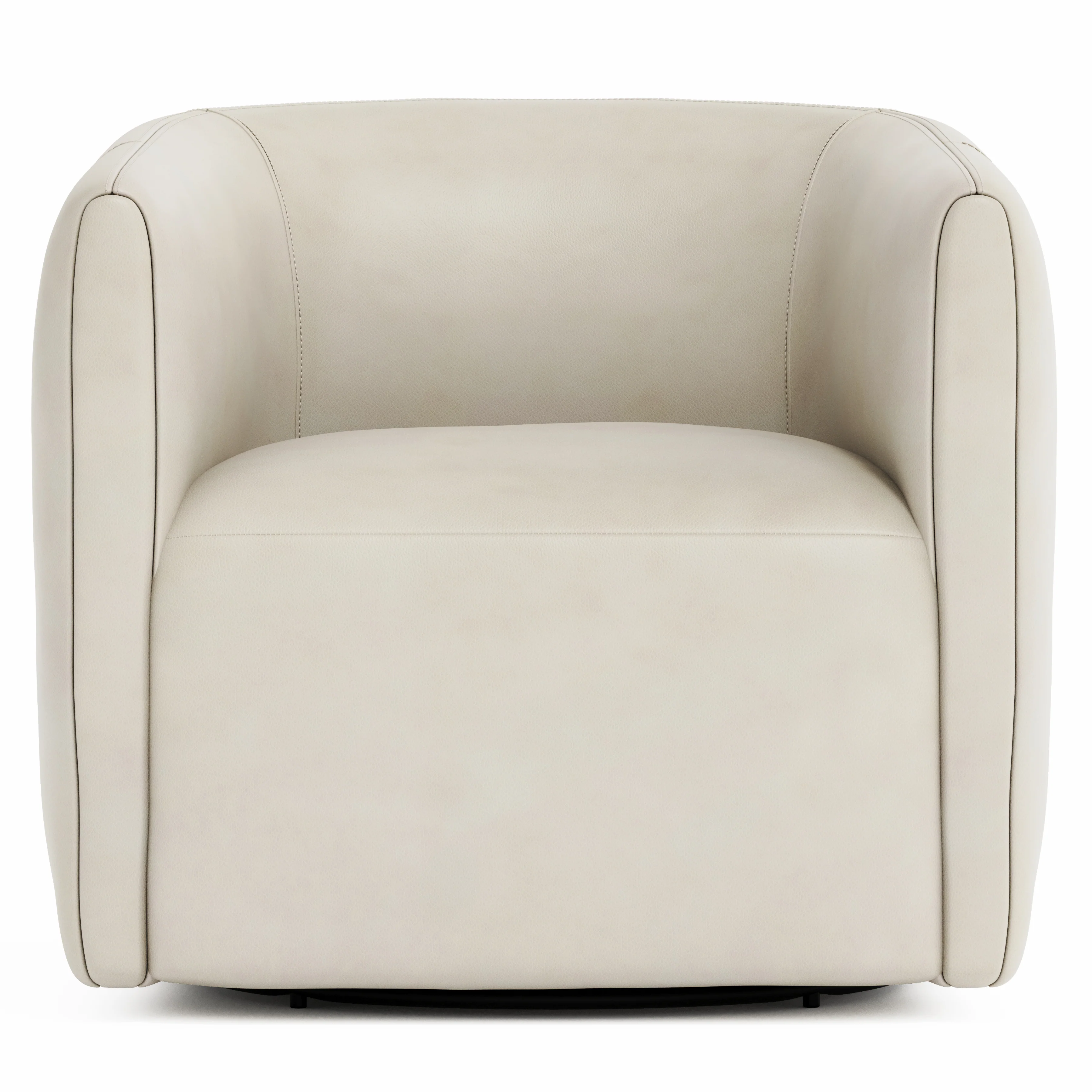 Aline Leather Swivel Chair - Image 3