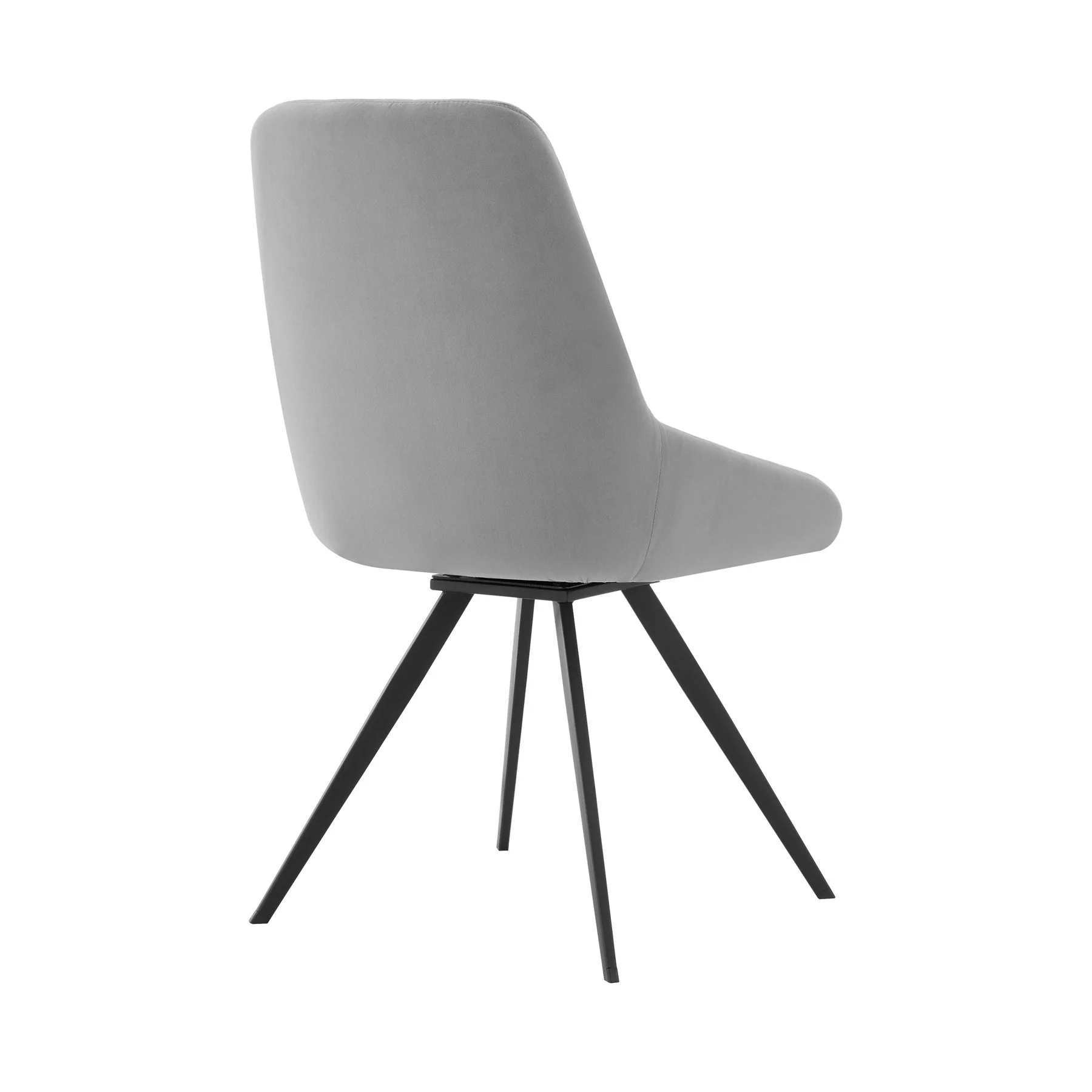 Alison Swivel Gray Velvet and Metal Dining Room Chairs - Set of 2 - Image 3