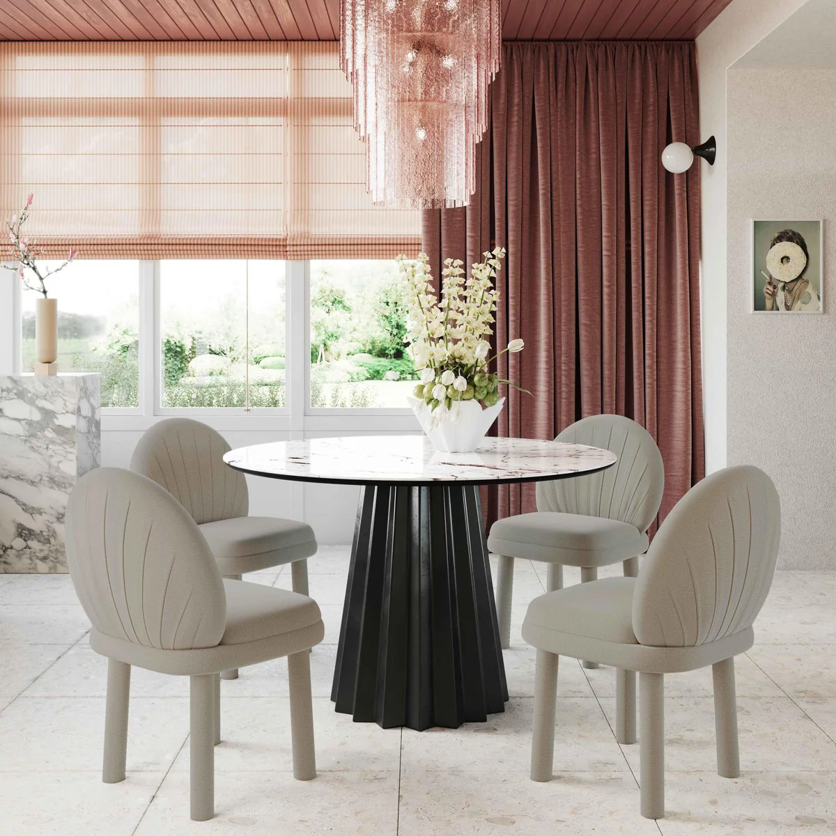 Aliyah Grey Performance Vegan Leather Dining Chair - Image 2