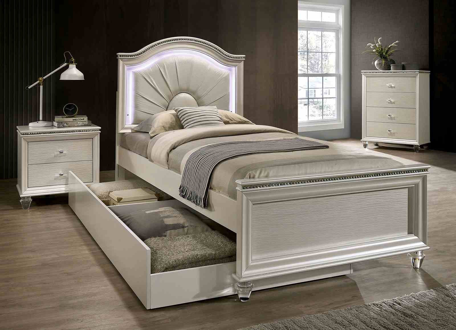 Allie Twin Bed, Pearl White - Image 3