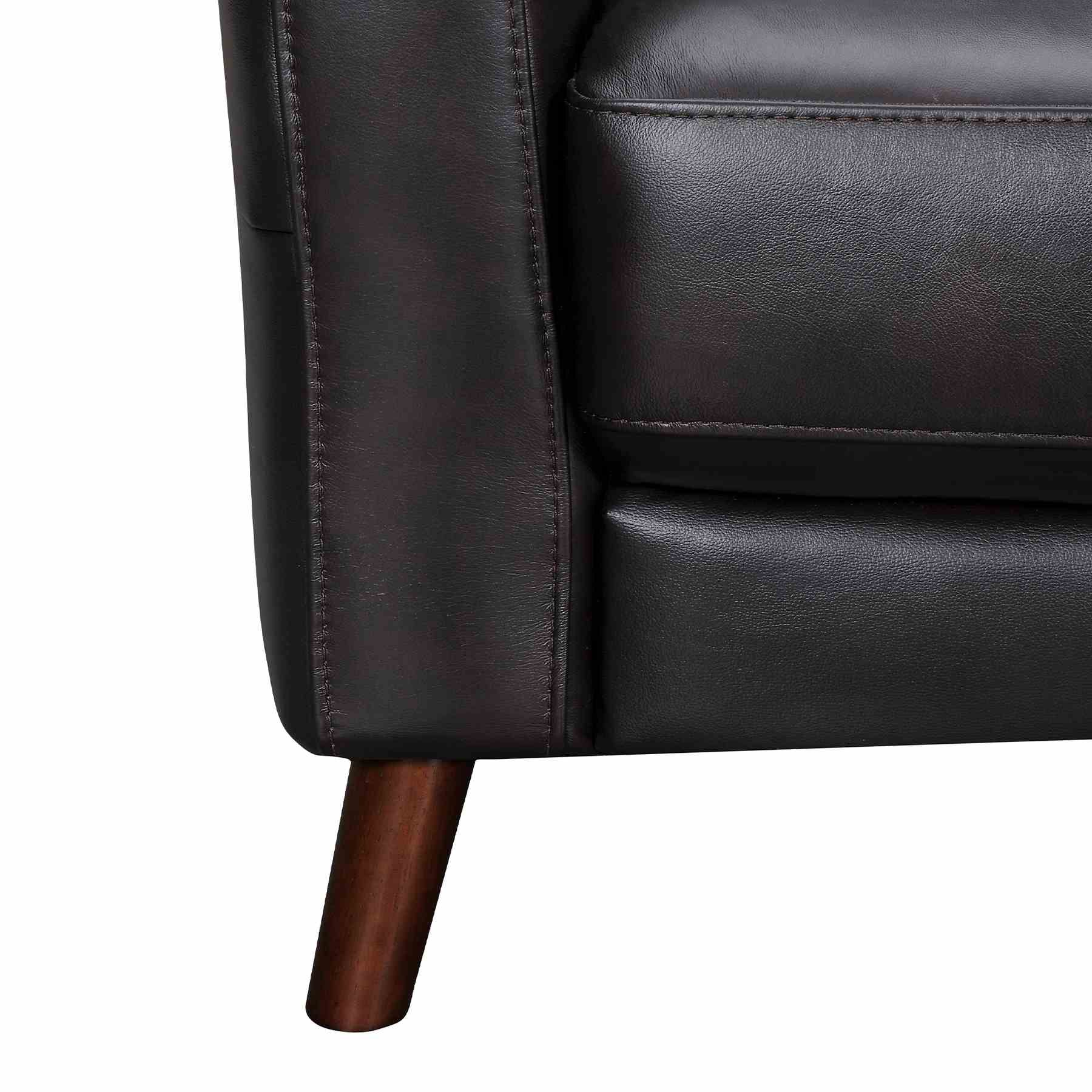 Almafi 82" Brown Leather Sofa - Image 4