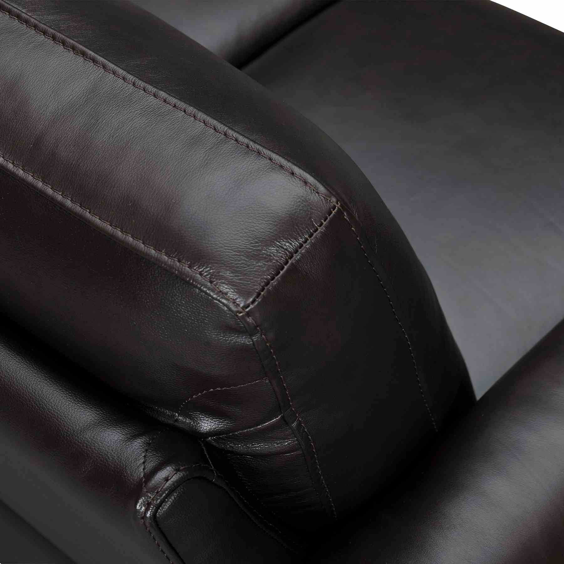 Almafi 82" Brown Leather Sofa - Image 6