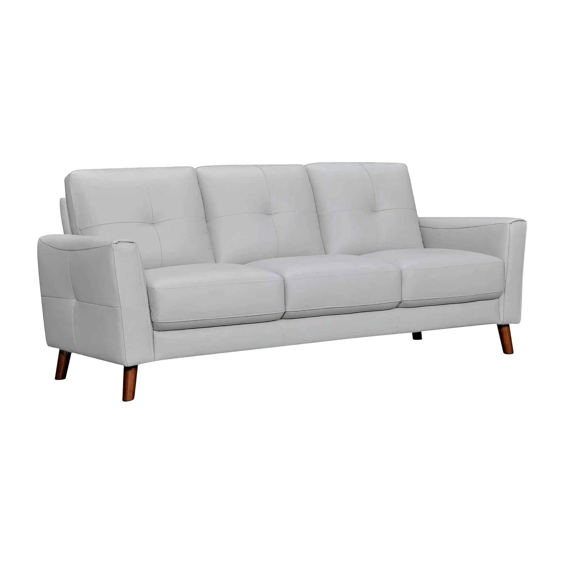 Almafi 82" Dove Gray Leather Sofa - Image 2