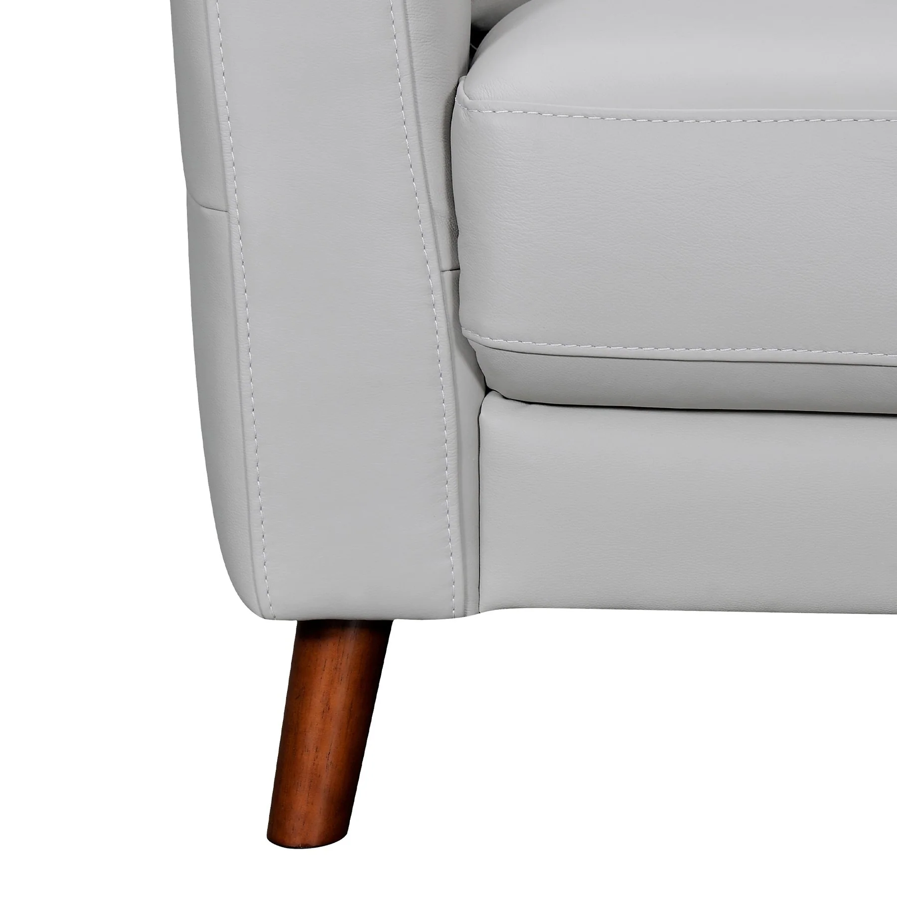 Almafi 82" Dove Gray Leather Sofa - Image 4