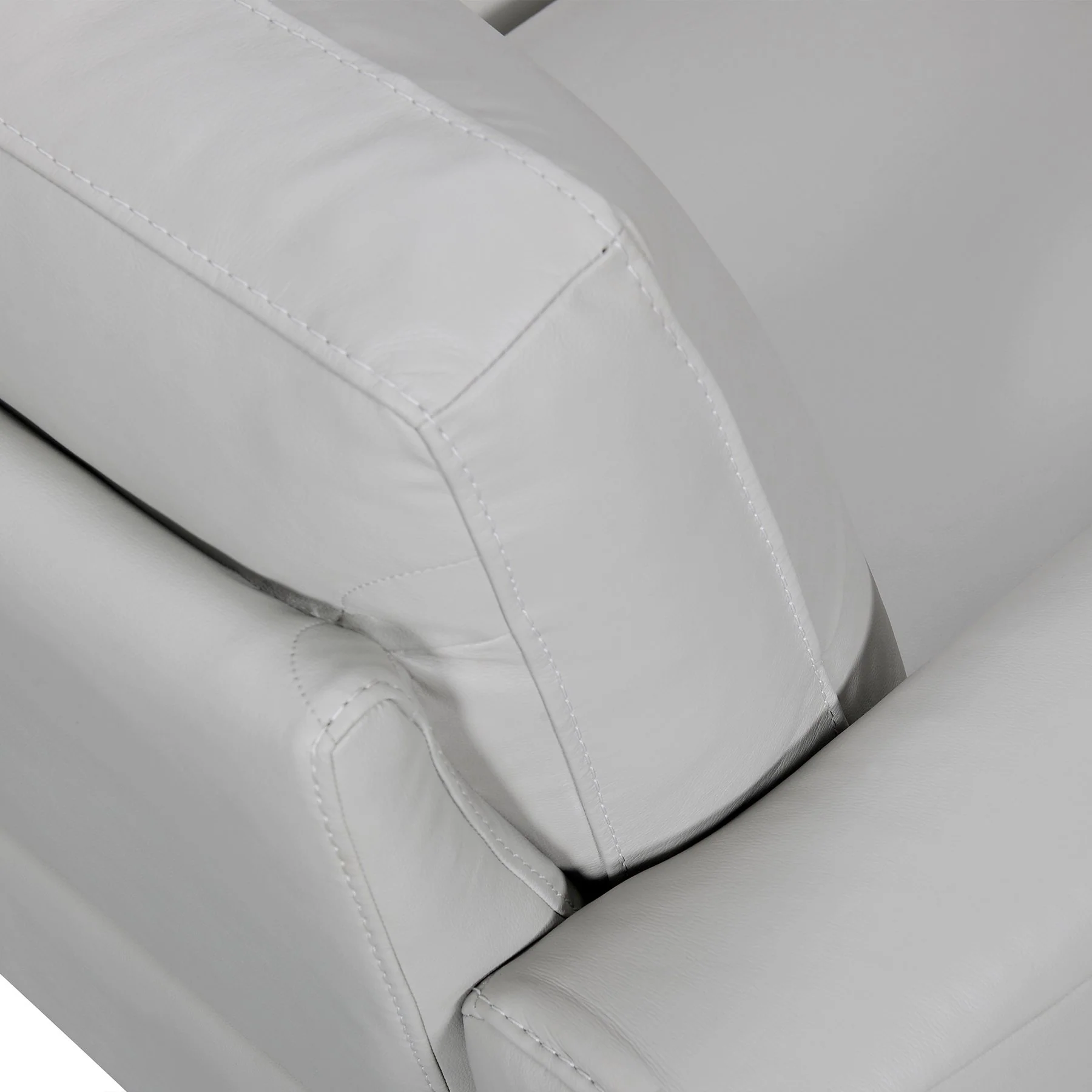 Almafi 82" Dove Gray Leather Sofa - Image 6