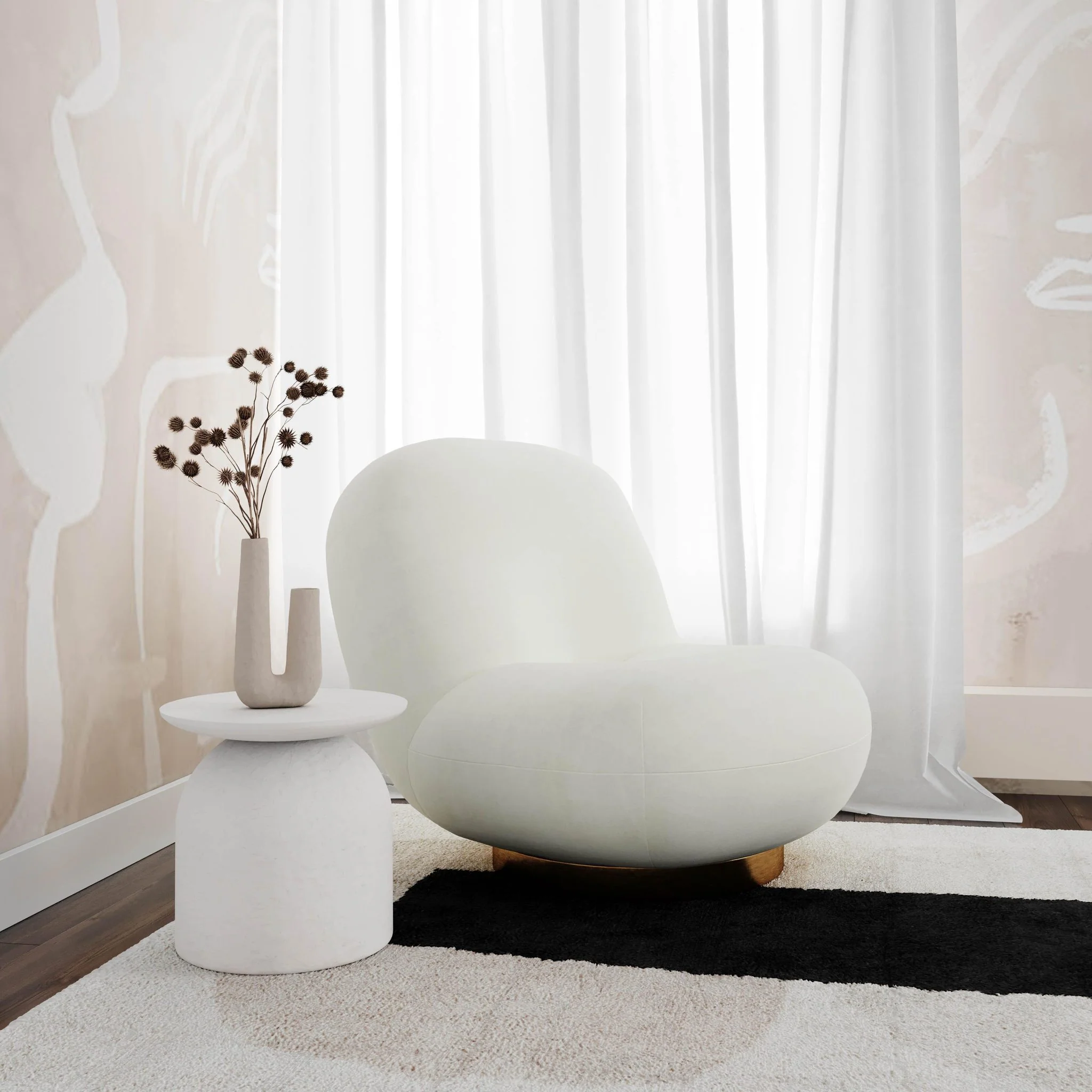 Aloe White Concrete Side Table - Image 2