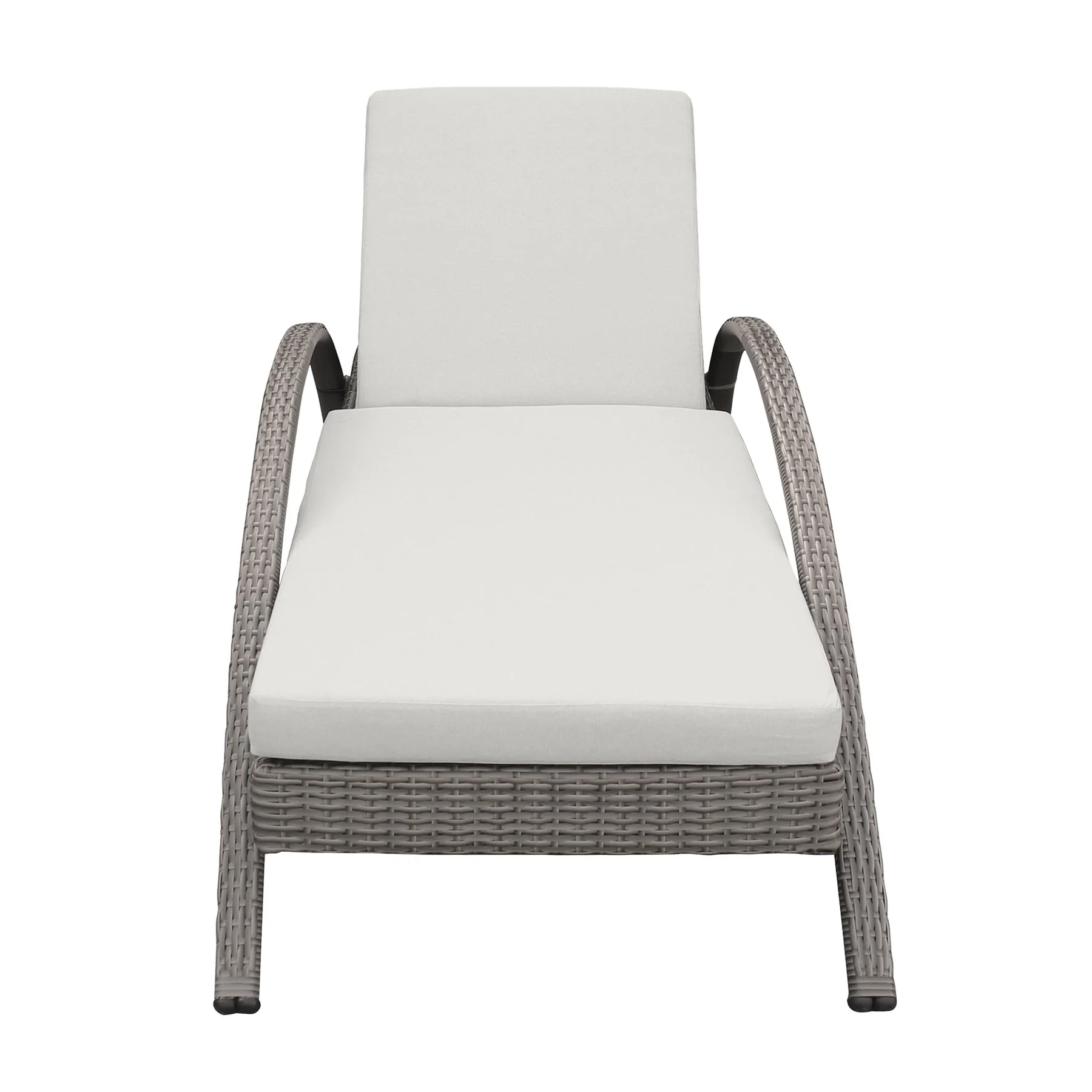 Aloha Adjustable Patio Outdoor Chaise Lounge Chair in Gray Wicker and Cushions - Image 2