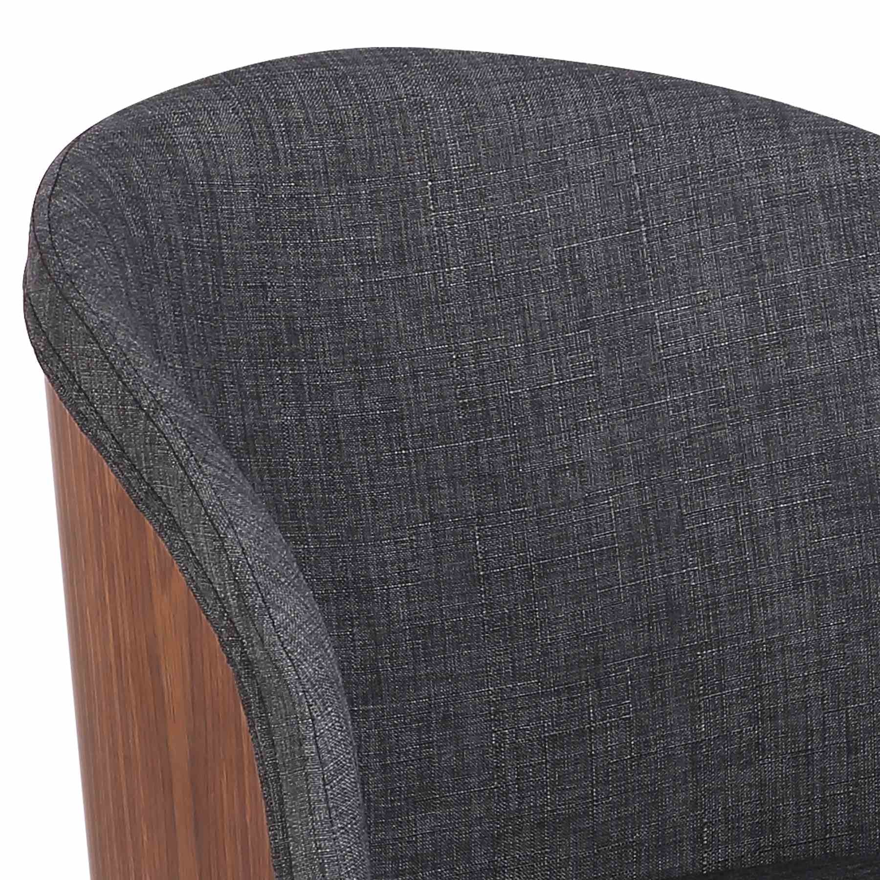 Alpine Mid-Century Dining Chair in Charcoal Fabric with Walnut Wood - Image 3