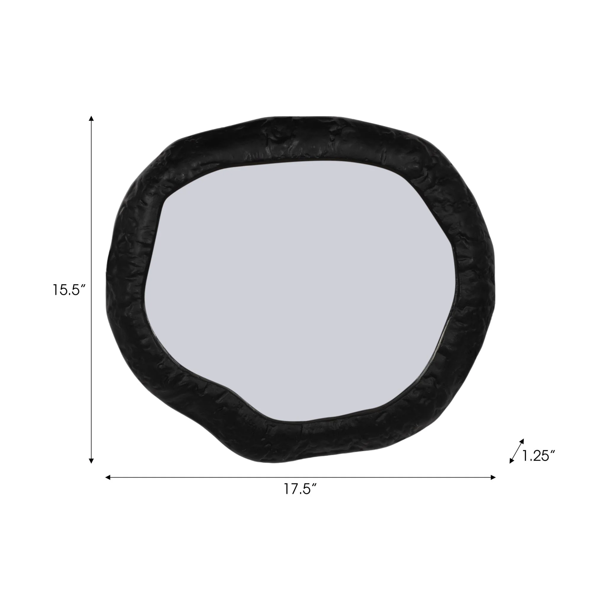 Alum,18",hammered Outlined Mirror,matte Black - Image 6