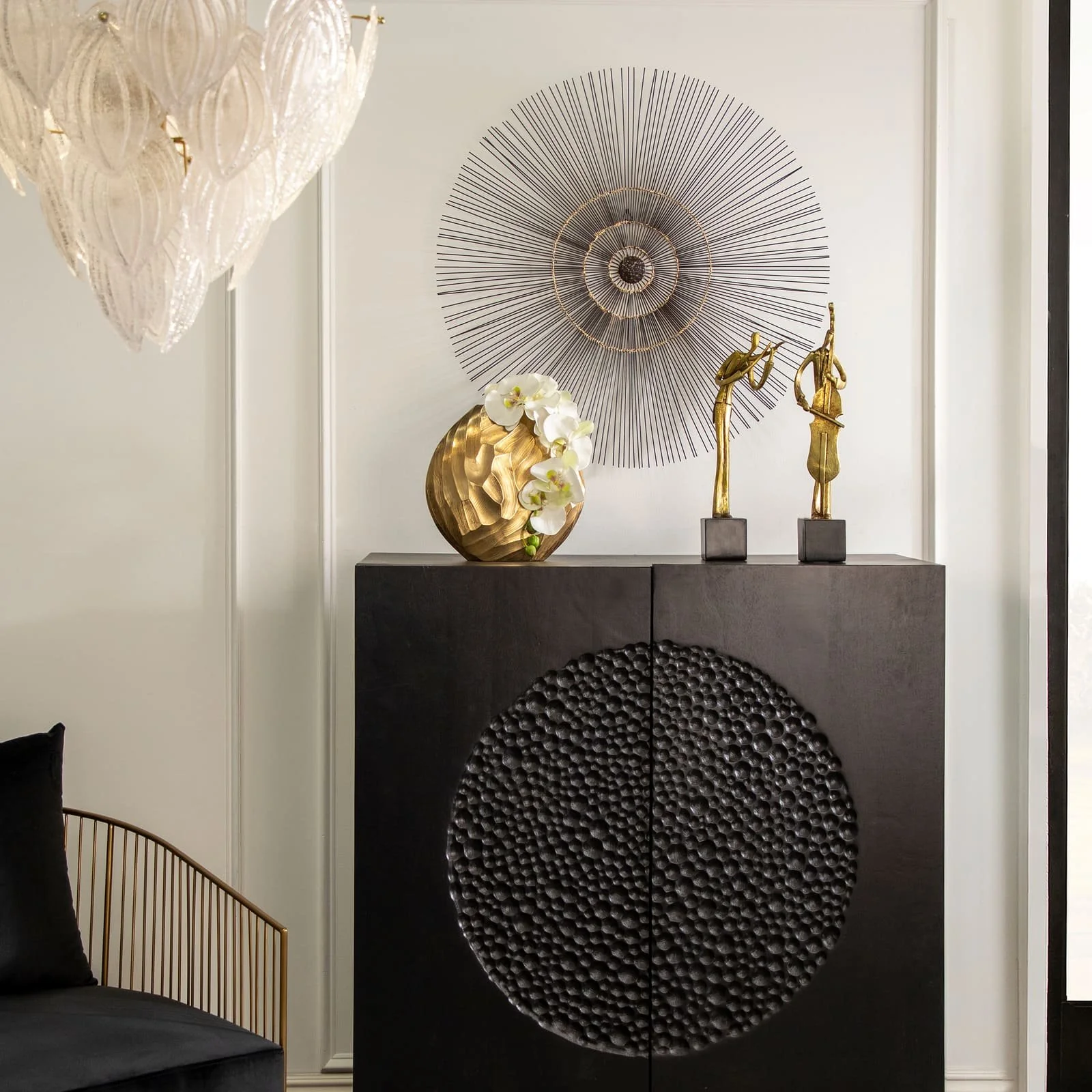 Aluminum 10"h, Hammered Vase, Champagne - Image 10