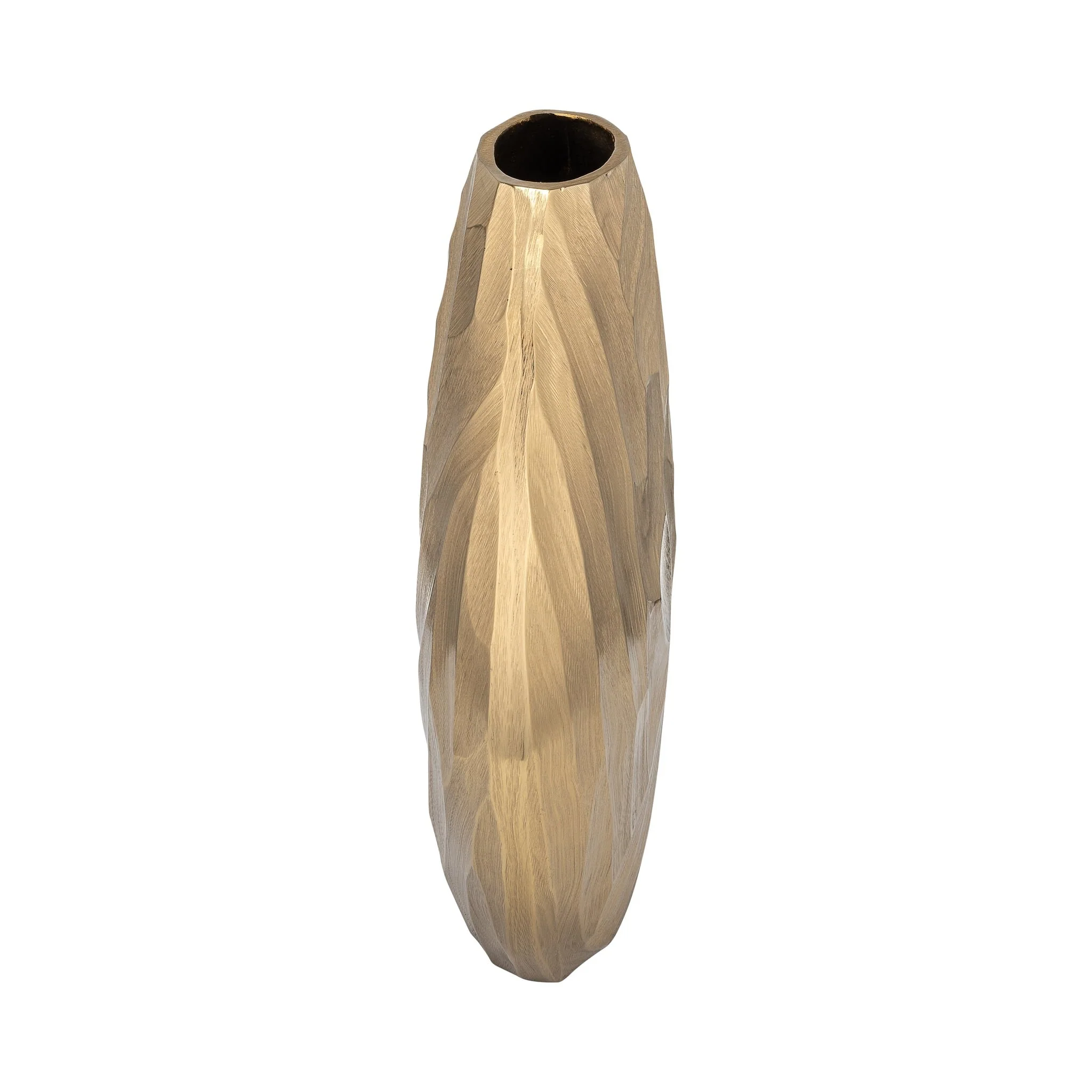 Aluminum 10"h, Hammered Vase, Champagne - Image 4