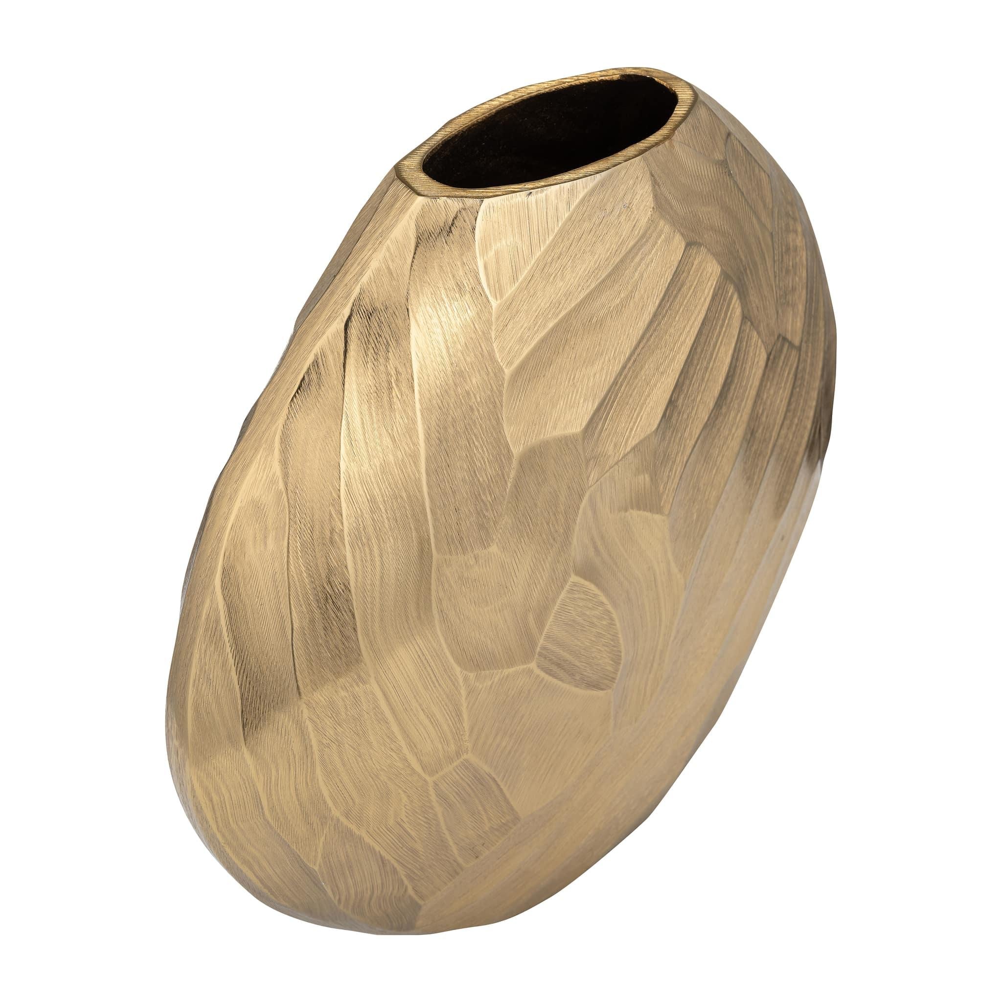 Aluminum 10"h, Hammered Vase, Champagne - Image 5