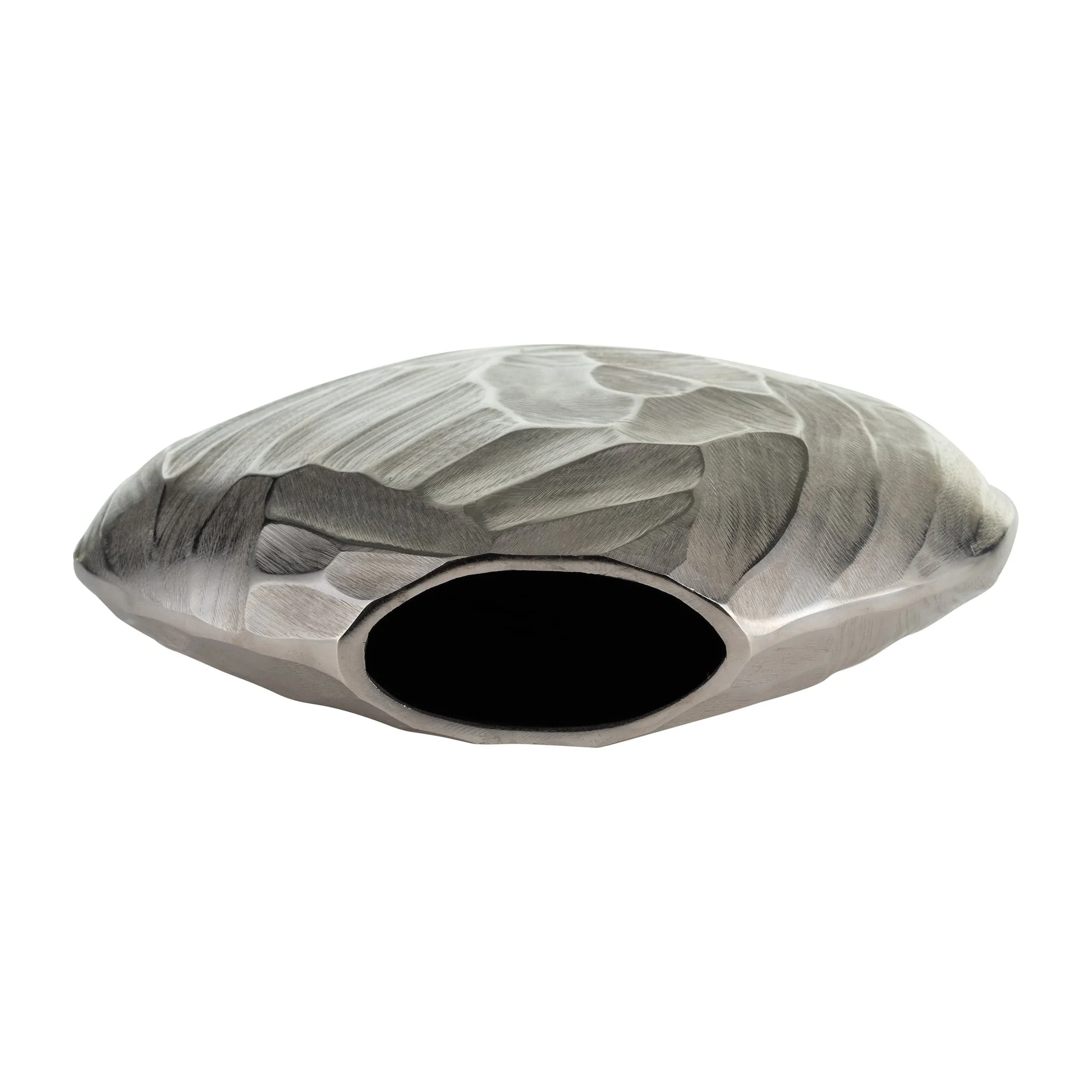 Aluminum 10"h, Hammered Vase, Silver - Image 6