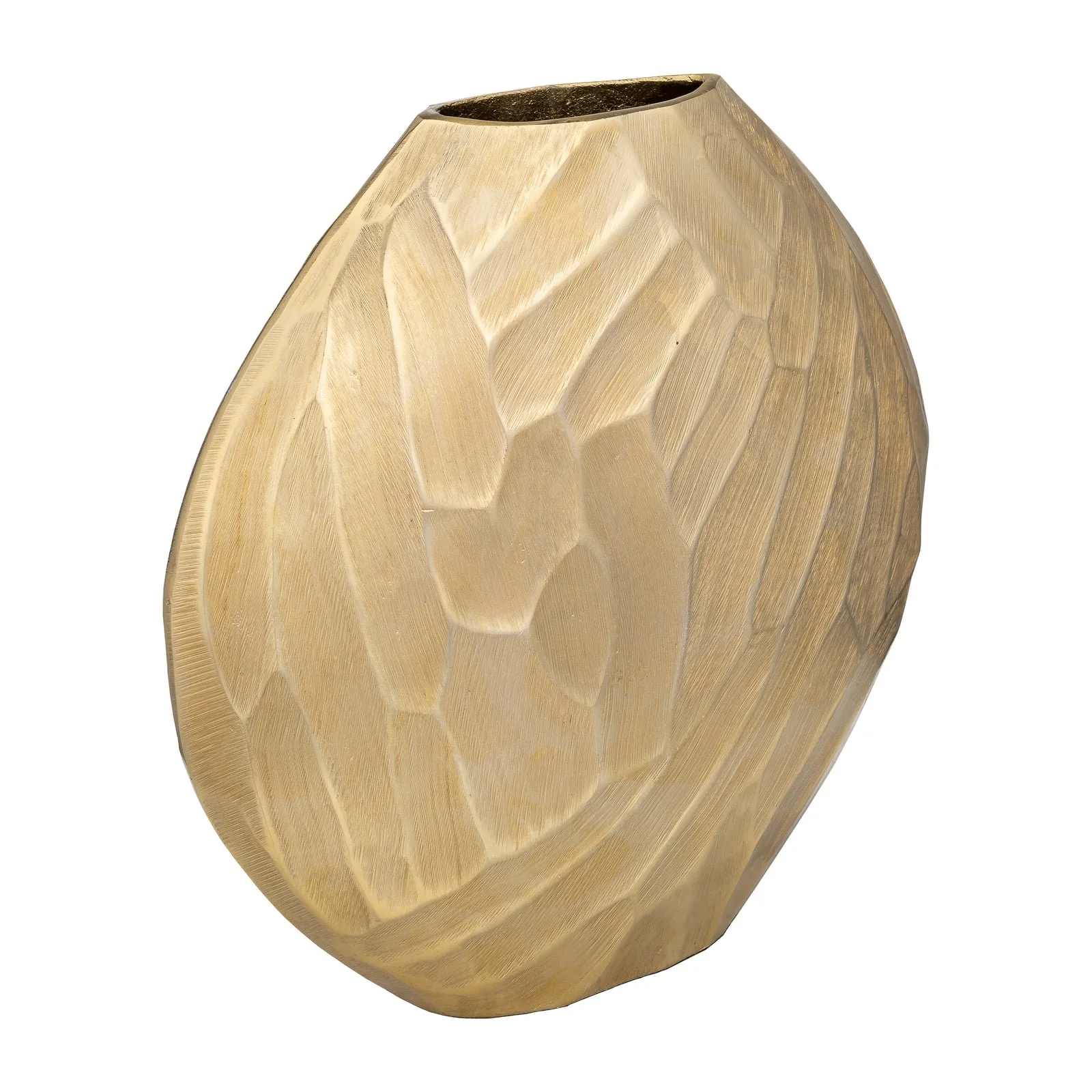 Aluminum 14"h Hammered Vase, Champagne - Image 3