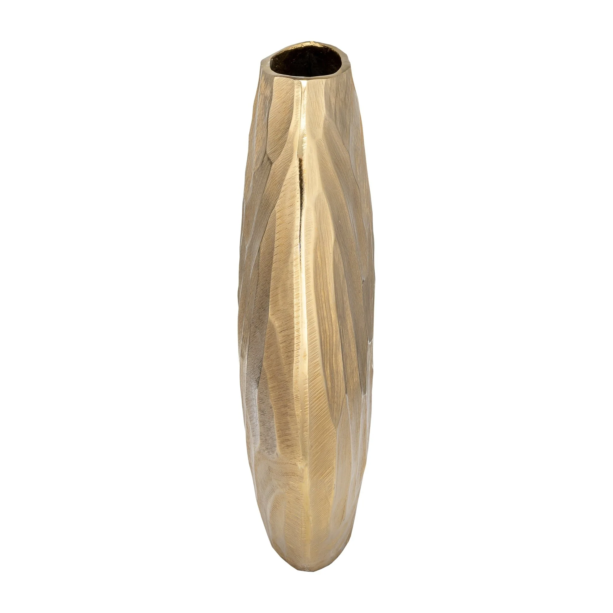 Aluminum 14"h Hammered Vase, Champagne - Image 4