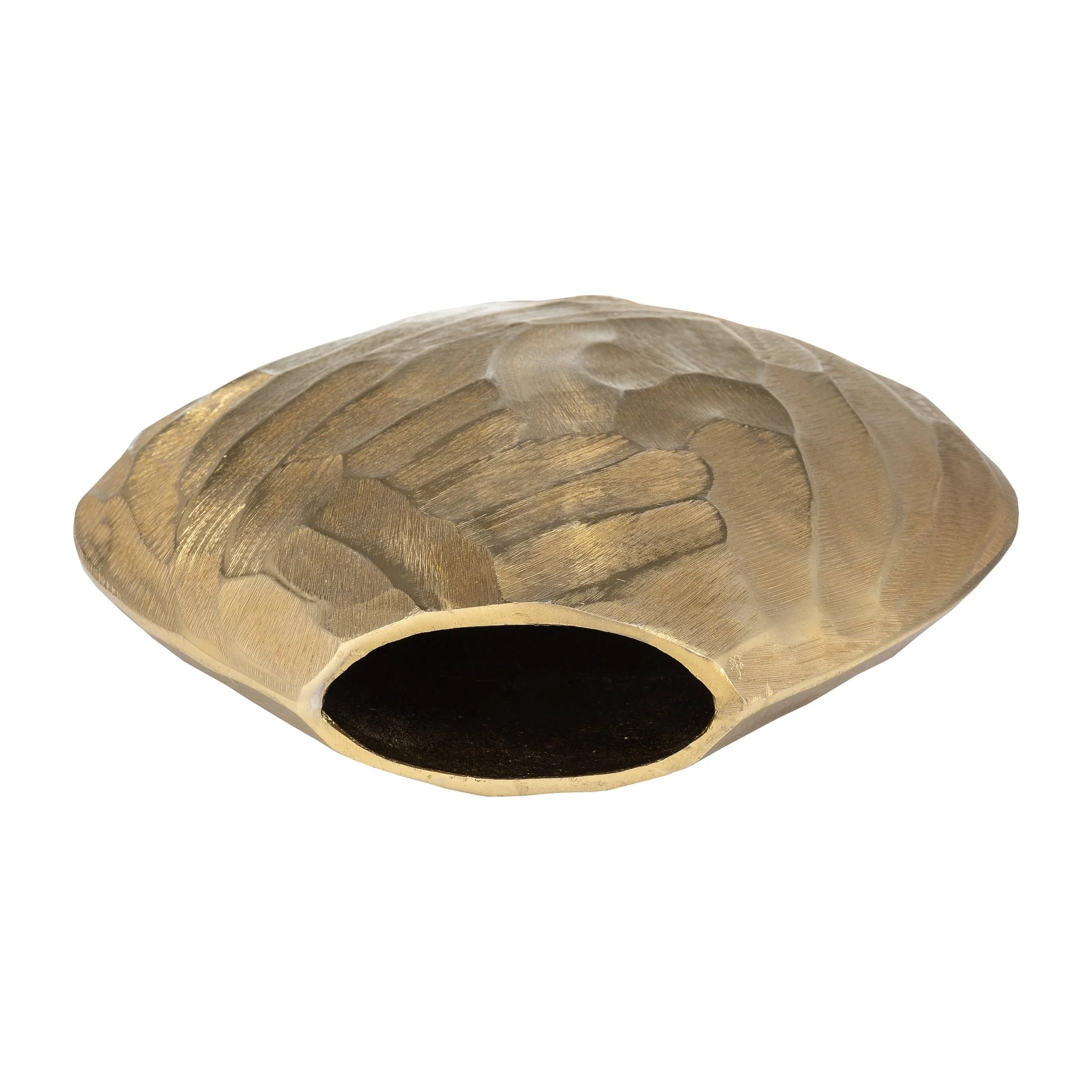 Aluminum 14"h Hammered Vase, Champagne - Image 5