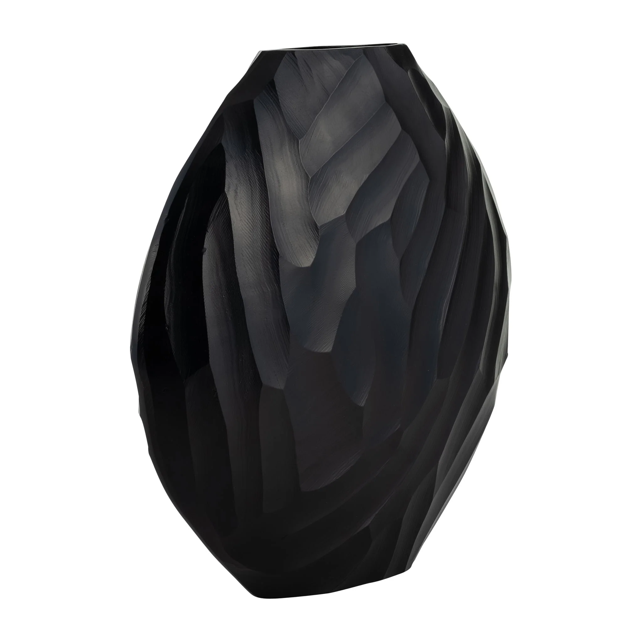 Aluminum 14"h Hammered Vase, Matte Black - Image 3