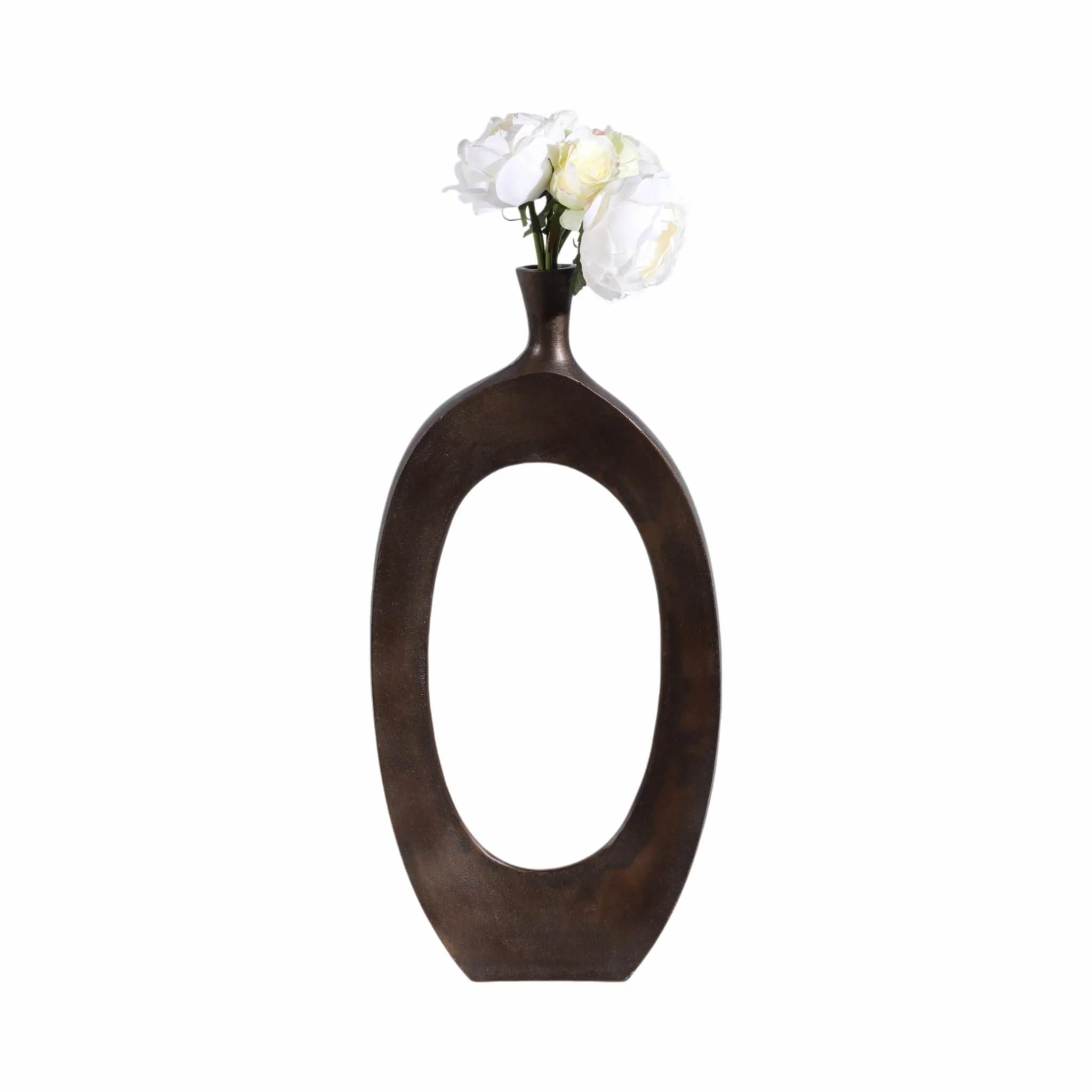 Aluminum 25"h Cut-out Vase, Bronze - Image 2