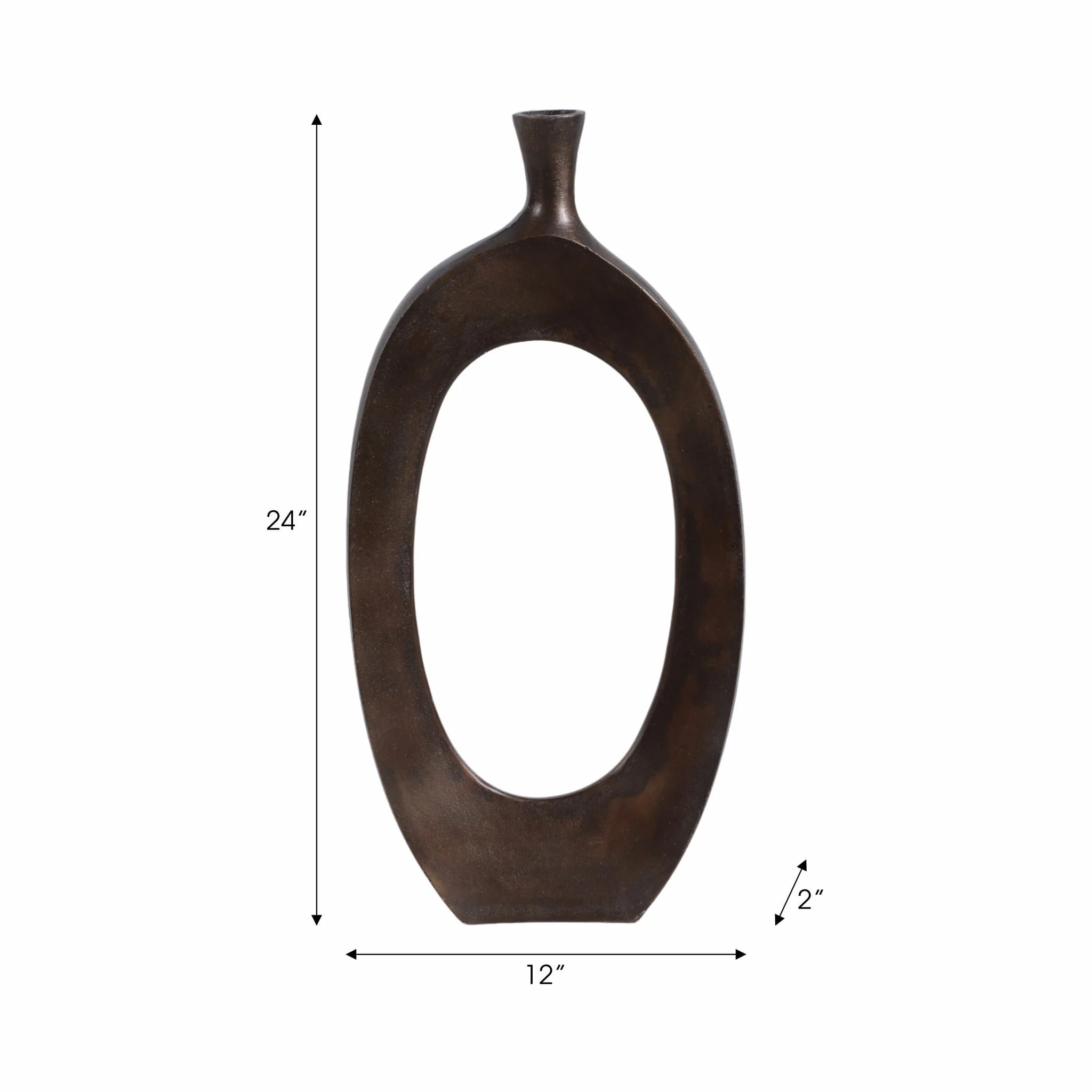 Aluminum 25"h Cut-out Vase, Bronze - Image 8