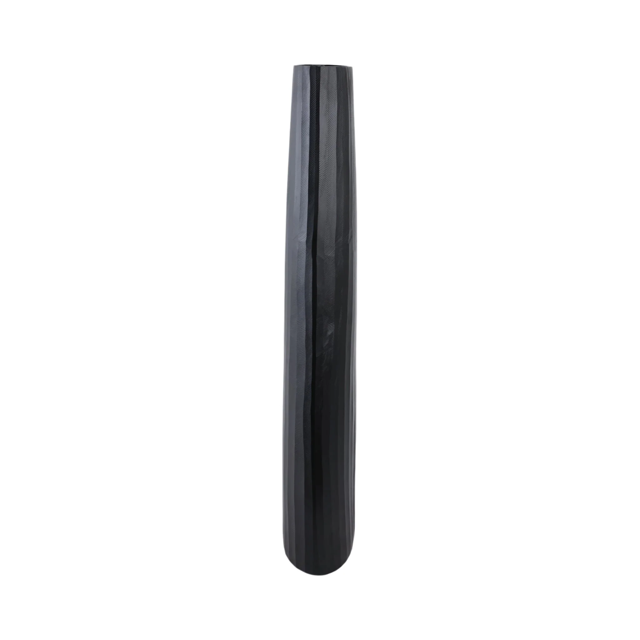 Aluminum 36" Textured Vase, Matte Black - Image 3