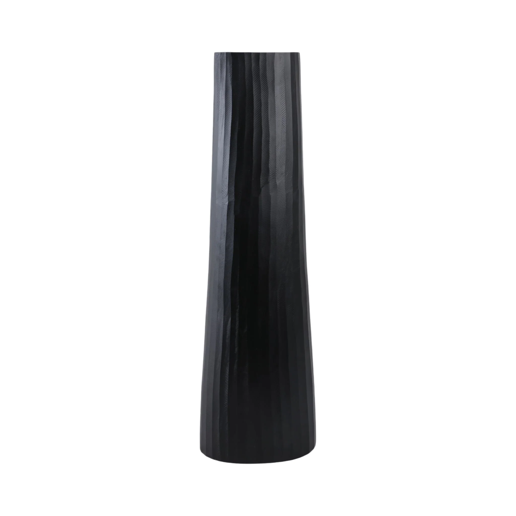 Aluminum 36" Textured Vase, Matte Black - Image 4