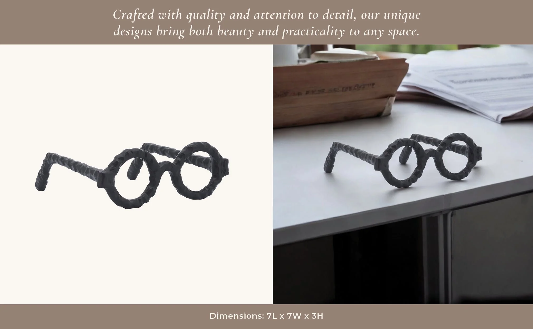 Aluminum Glasses Sculpture, Black - Image 4