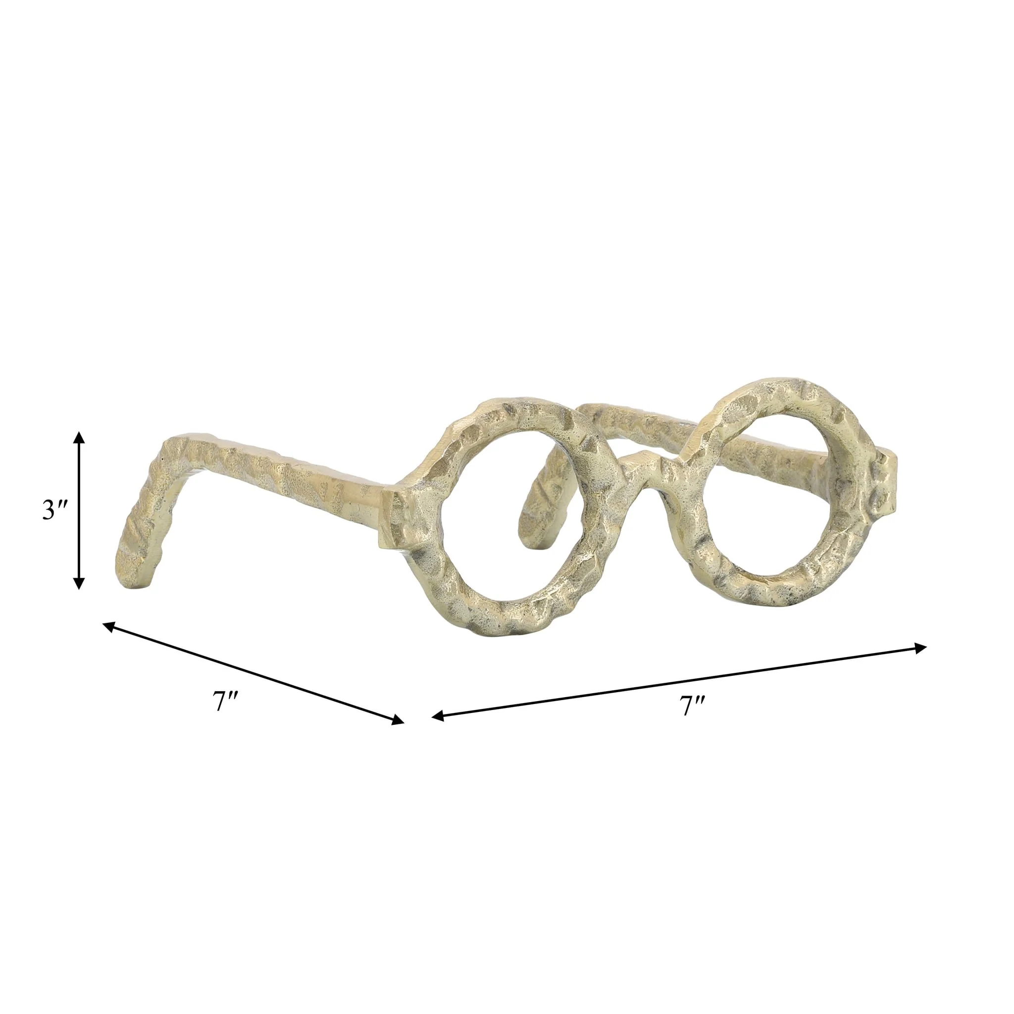 Aluminum Glasses Sculpture, Gold - Image 2