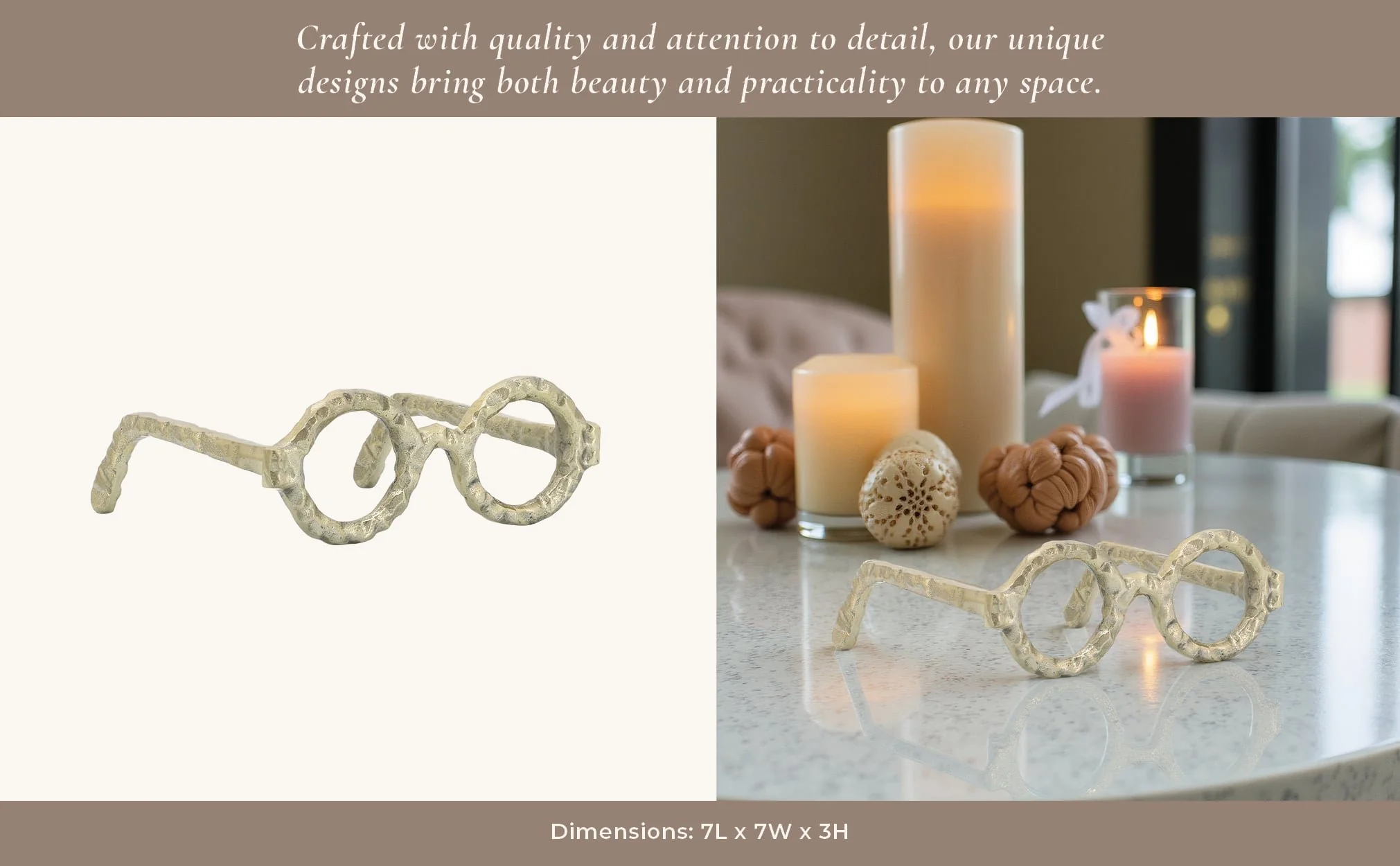 Aluminum Glasses Sculpture, Gold - Image 5