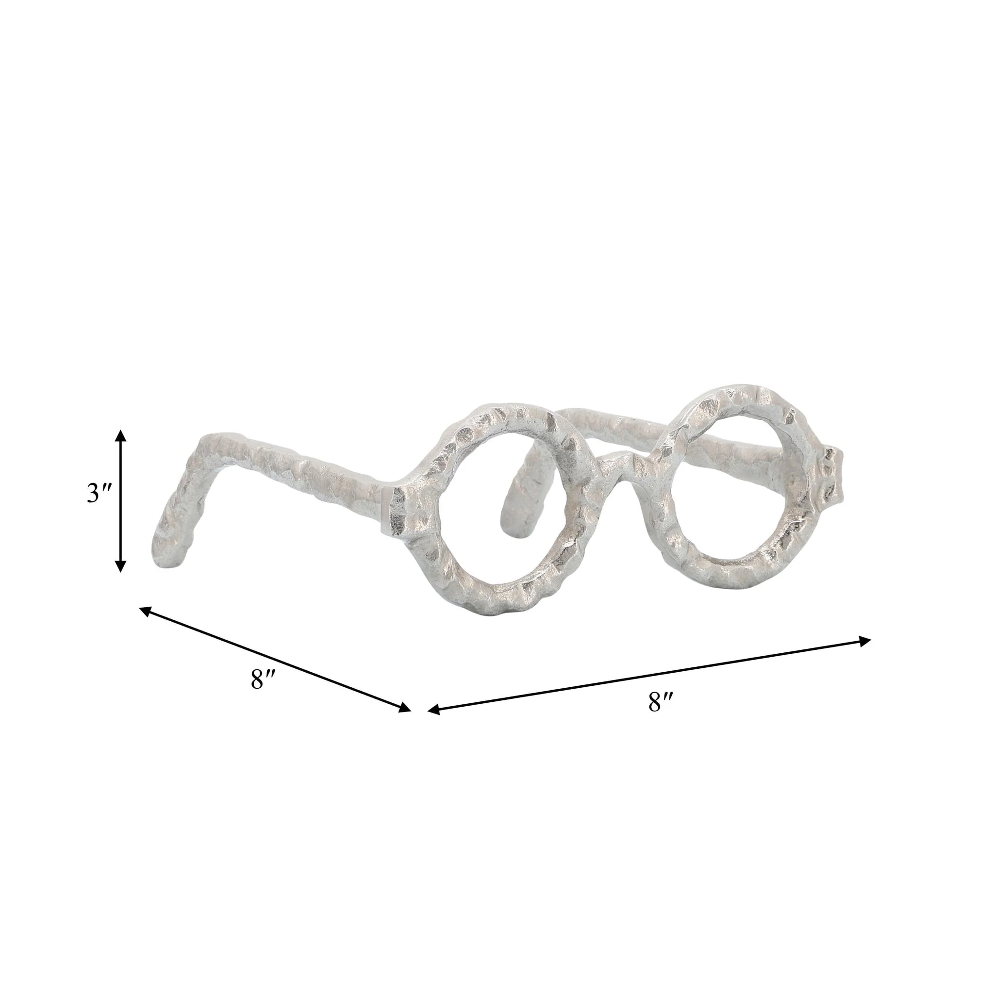 Aluminum Glasses Sculpture, Silver - Image 2