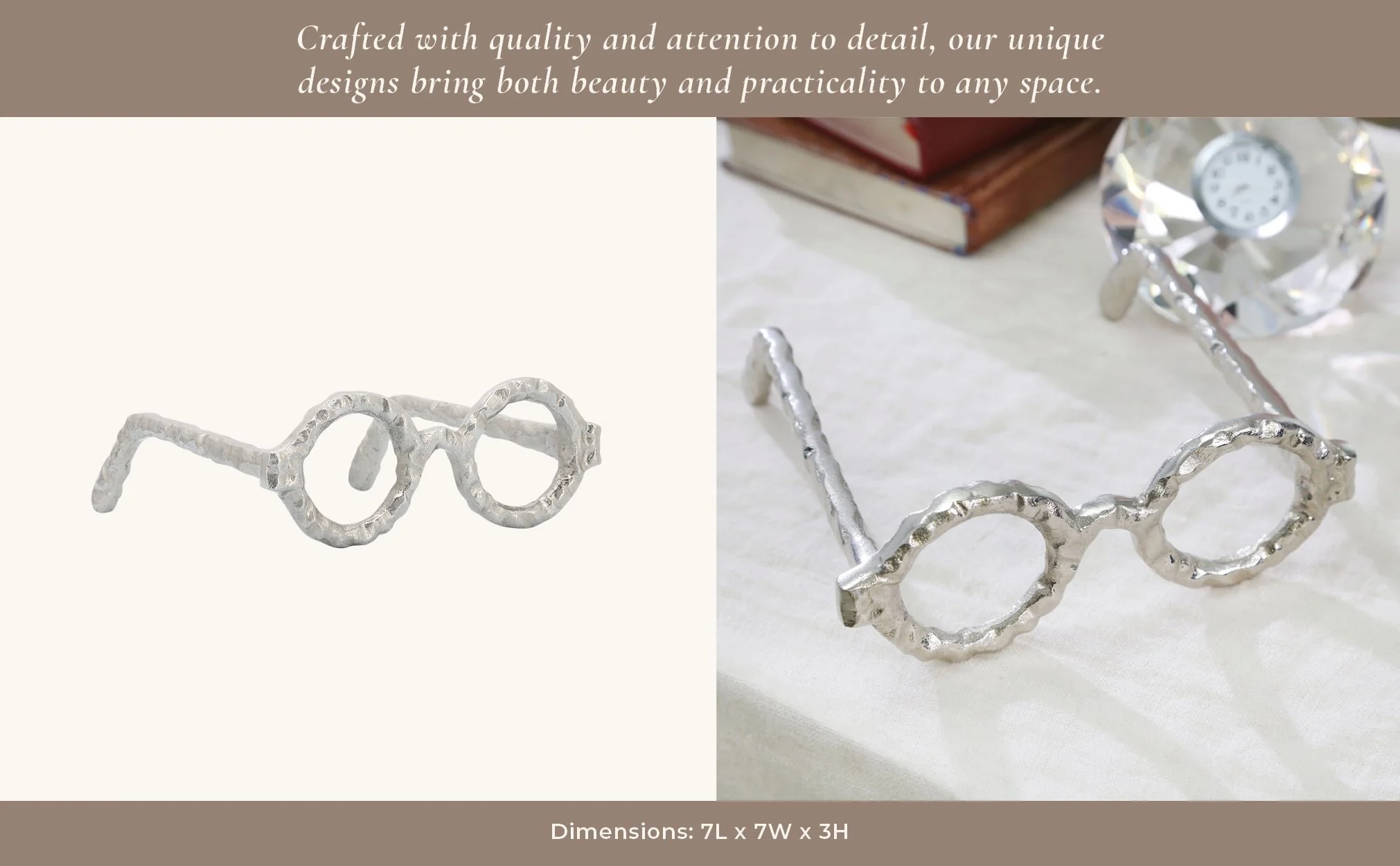 Aluminum Glasses Sculpture, Silver - Image 5