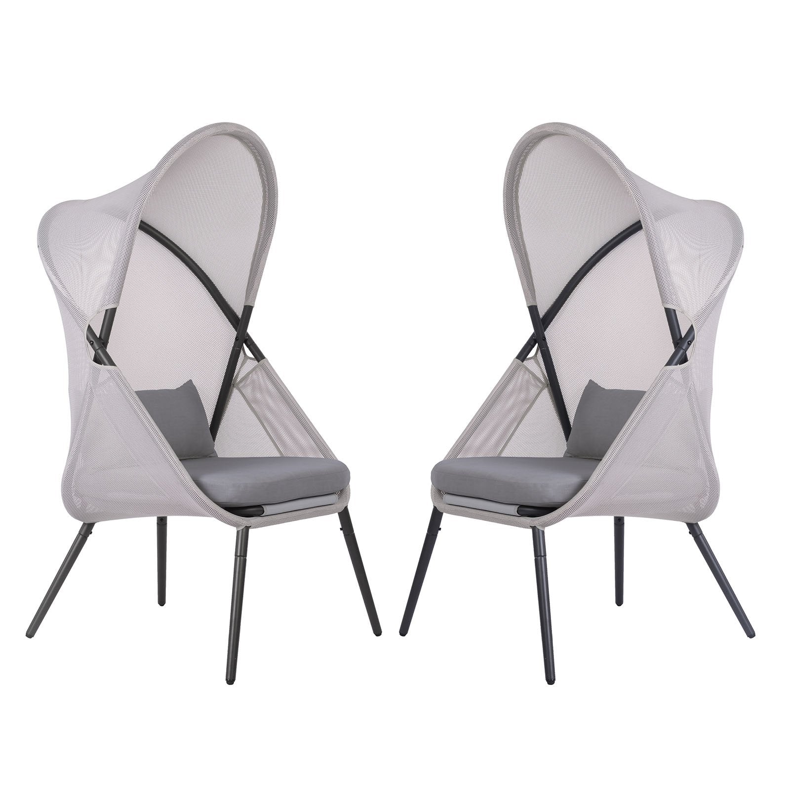 Alverta Foldable Chair, Light Gray - Image 2