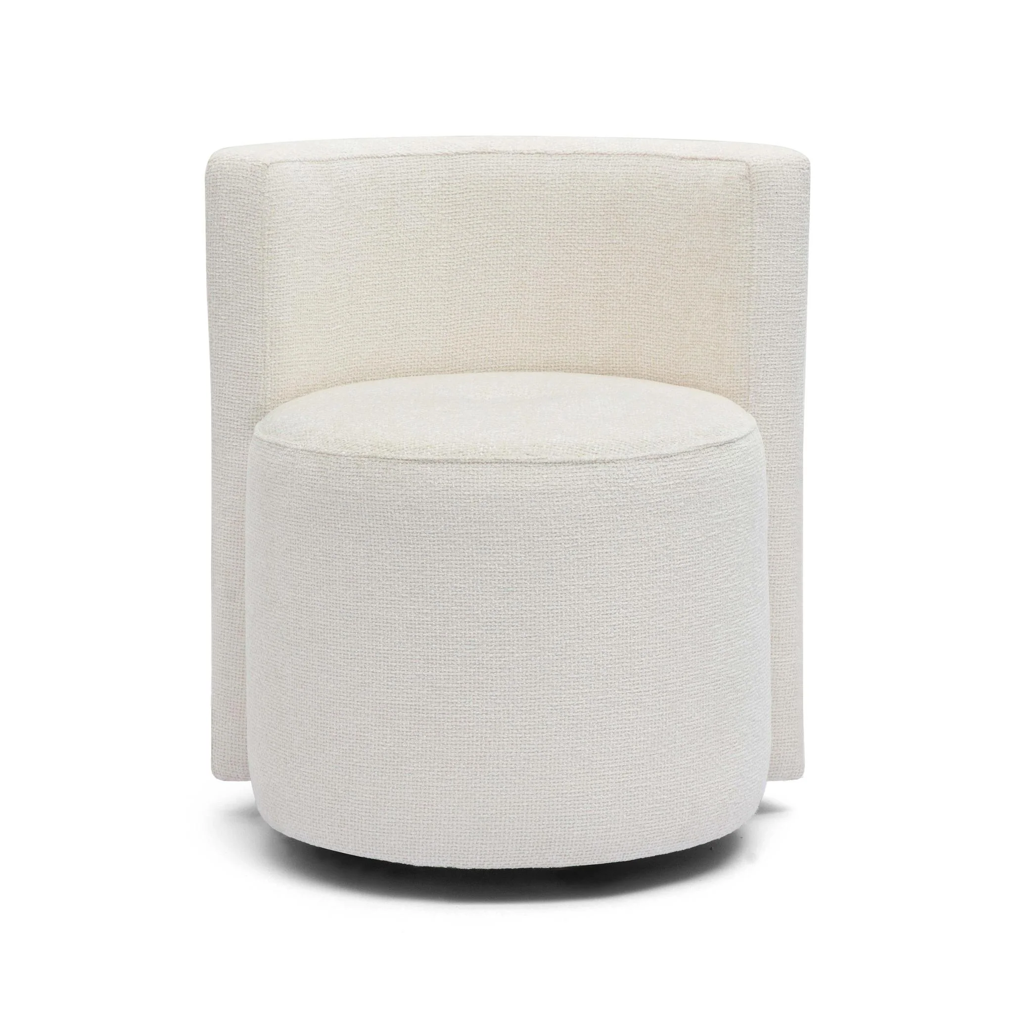 Alyssa Cream Chenille Rolling Desk Chair - Image 3