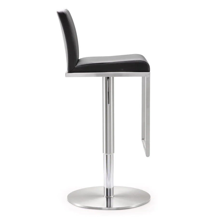 Amalfi Black Performance Vegan Leather Adjustable Stool - Image 4