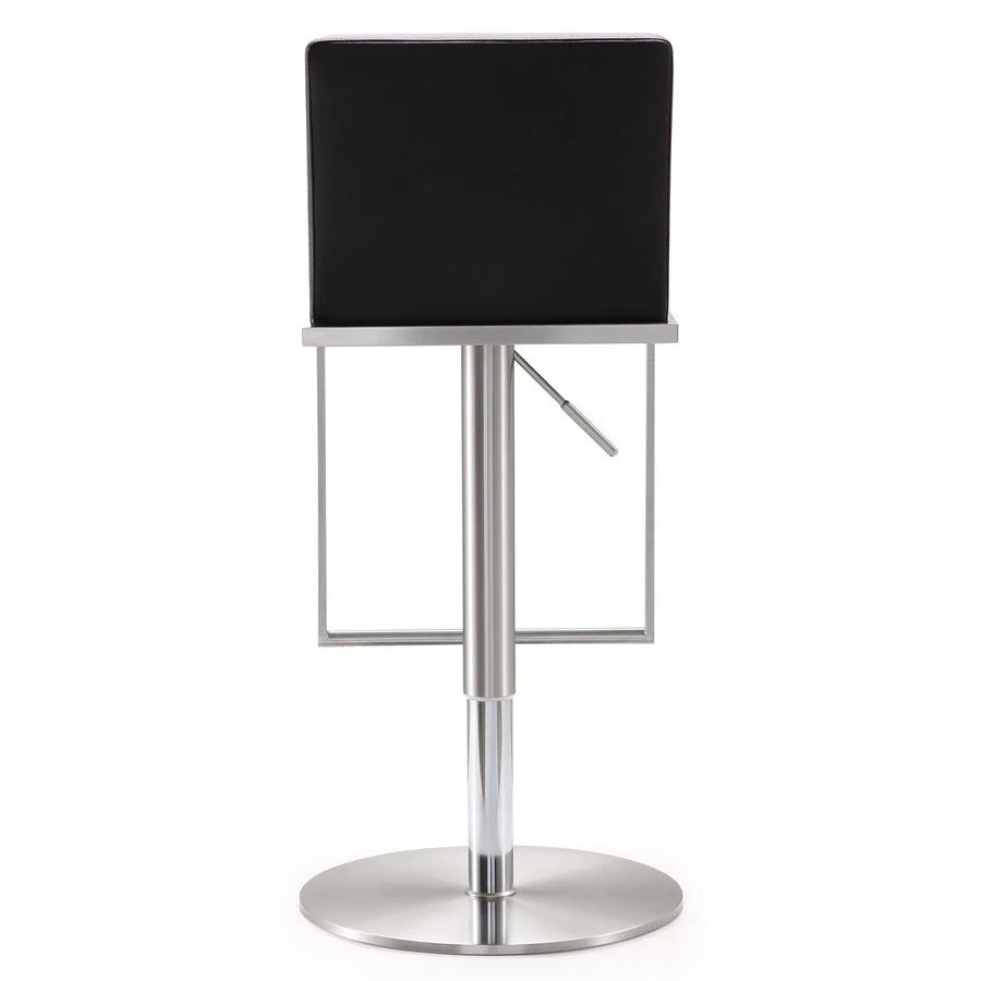 Amalfi Black Performance Vegan Leather Adjustable Stool - Image 5