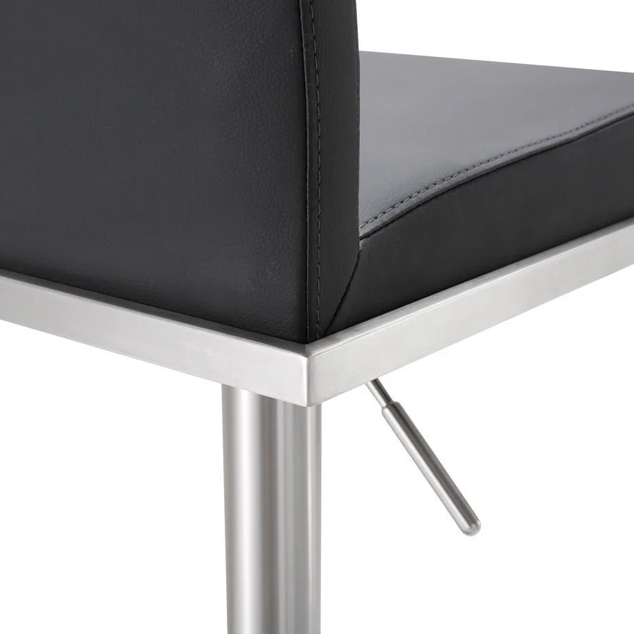 Amalfi Black Performance Vegan Leather Adjustable Stool - Image 6