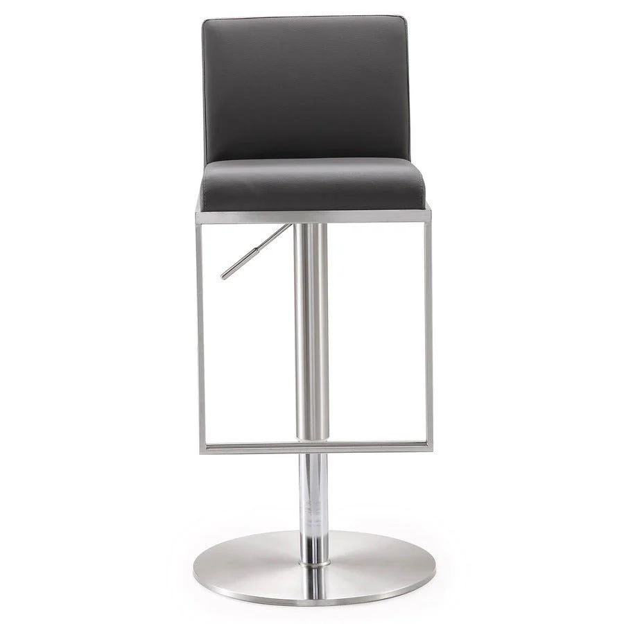 Amalfi Grey Performance Vegan Leather Adjustable Stool - Image 3