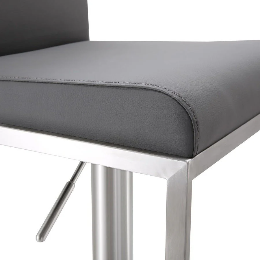 Amalfi Grey Performance Vegan Leather Adjustable Stool - Image 6