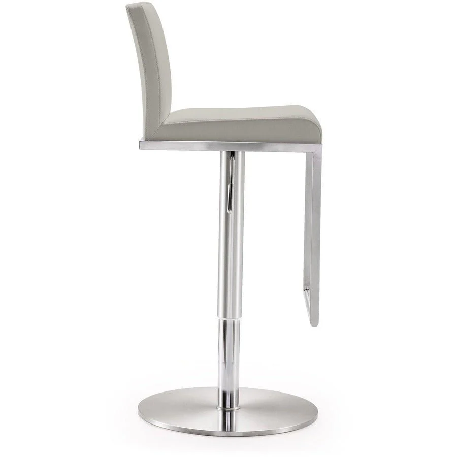 Amalfi Light Grey Performance Vegan Leather Stool - Image 4